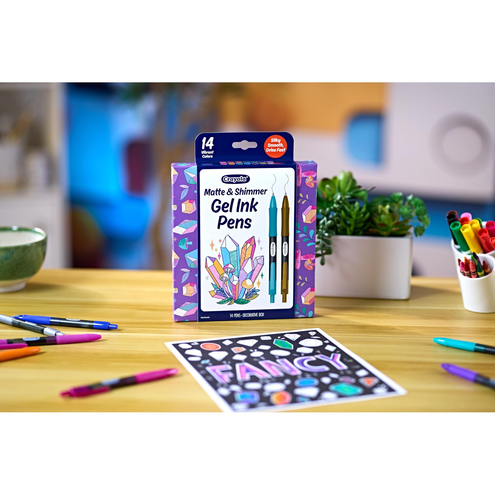 Crayola Gel Ink Pen Marker Set 14 Pens Gel Pens For Coloring Fine Point Gift