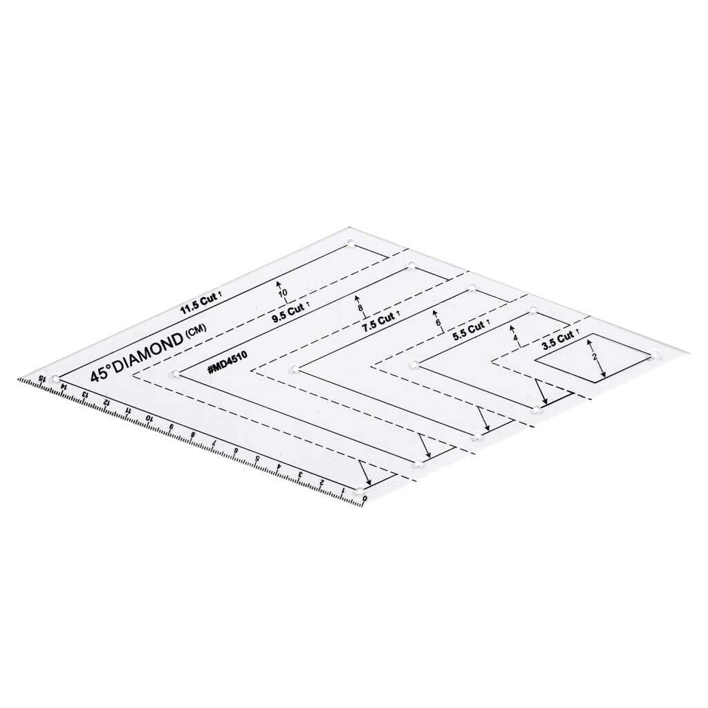5Pcs Creative Grids Quilting Templates Set Ruler, Drafting Triangles 45 60 Degre