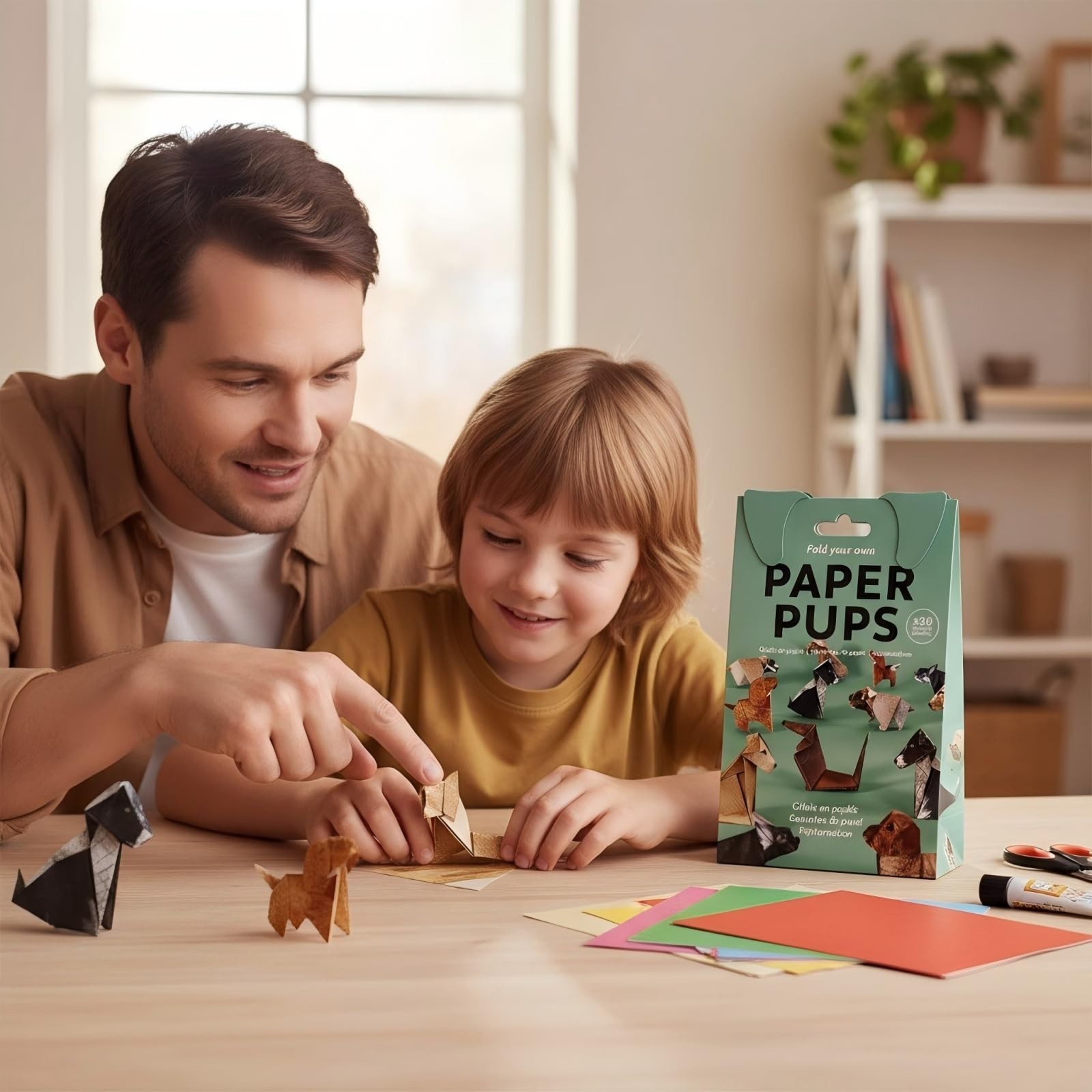 DIY Paper Pups Origami Kit – 50 Adorable Puppy Folding Sheets, Creative Handmade
