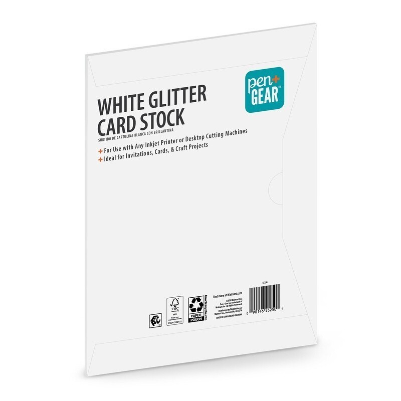 White Glitter Card Stock 104 lb 10 Sheets Premium Quality Crafting Printing New