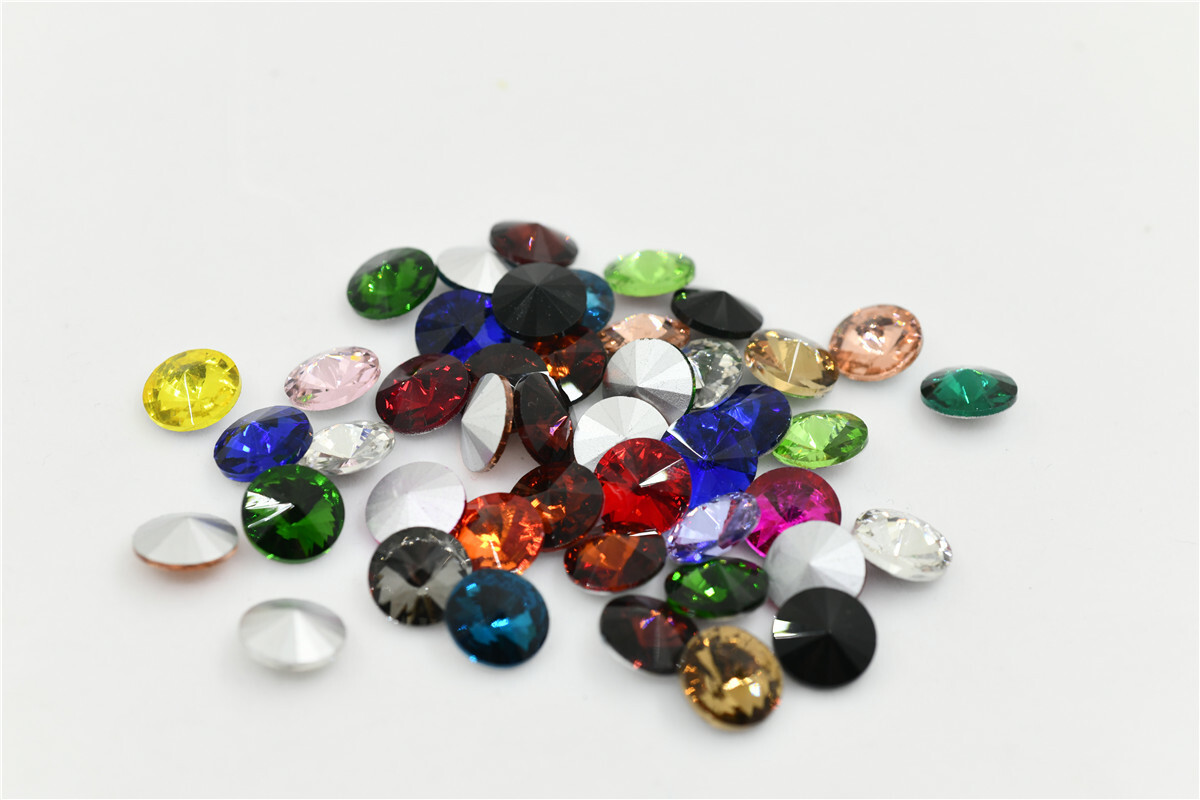 glue on bulk Rivoli Strass Pointback Rhinestones Round stone for Jewelry Making