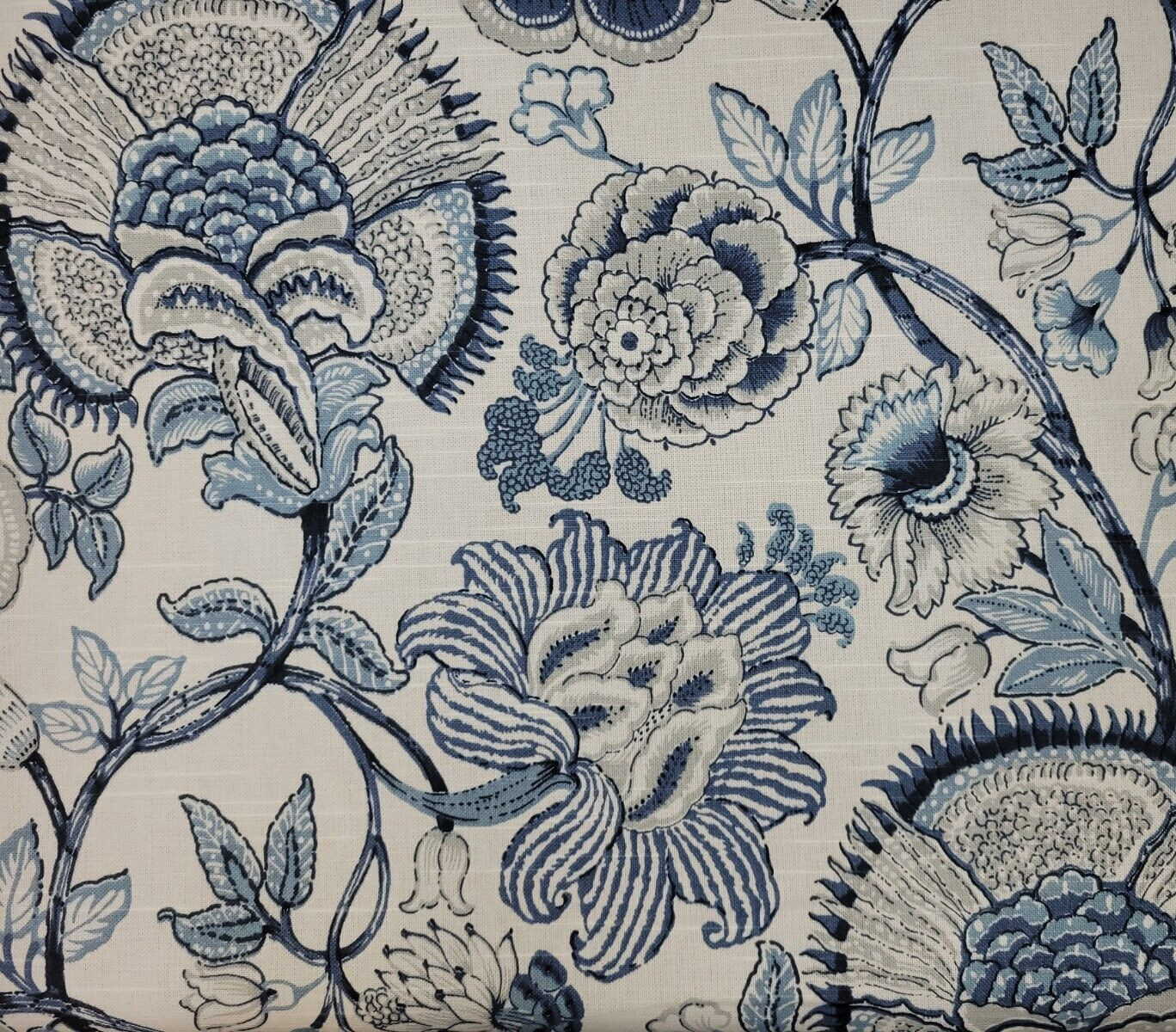 Sheridan in Lapis BTY Richloom 100% Cotton Slub 54″ Wide Jacobean Floral
