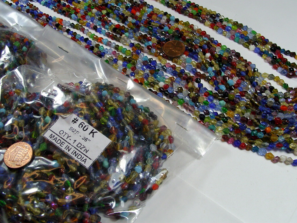 30 Strands 36″ India Handmade Assorted Color Glass Beads Wholesale Bulk (CT-32)