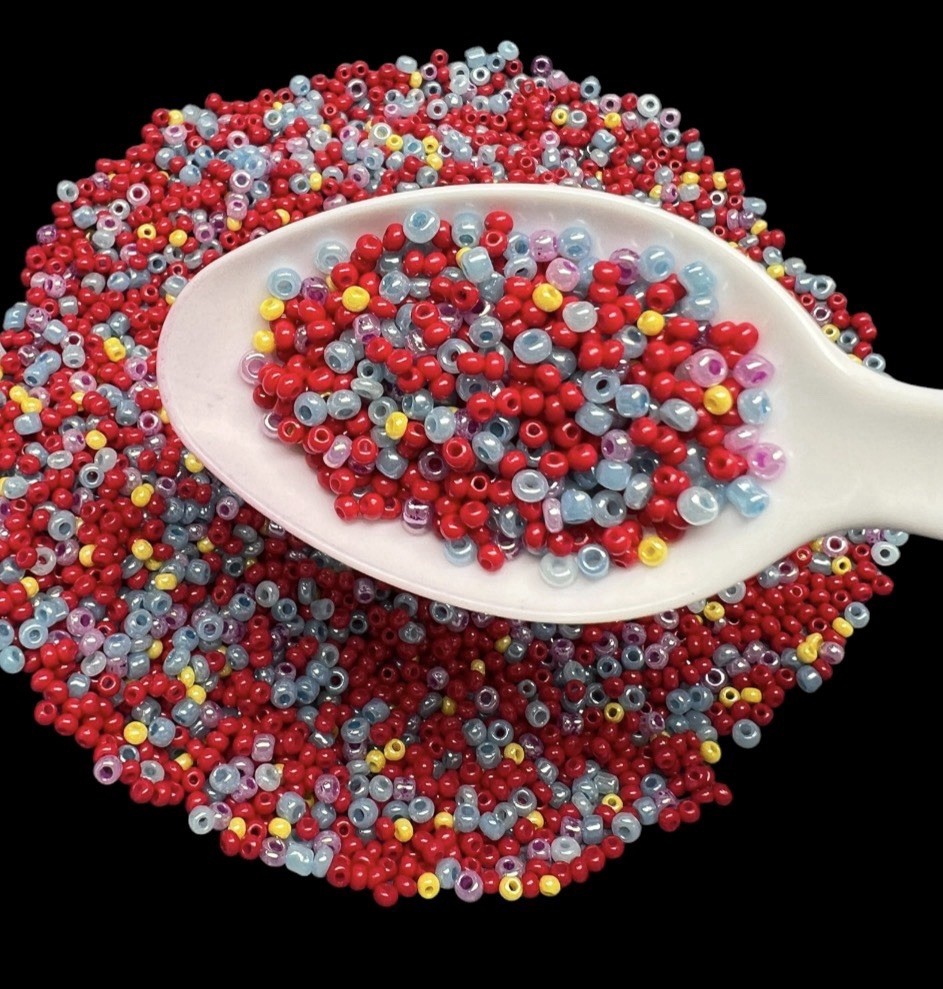 8 Grams Sunset Skies Glass Seed Bead Mix Assorted Sizes Colorful Jewelry DIY