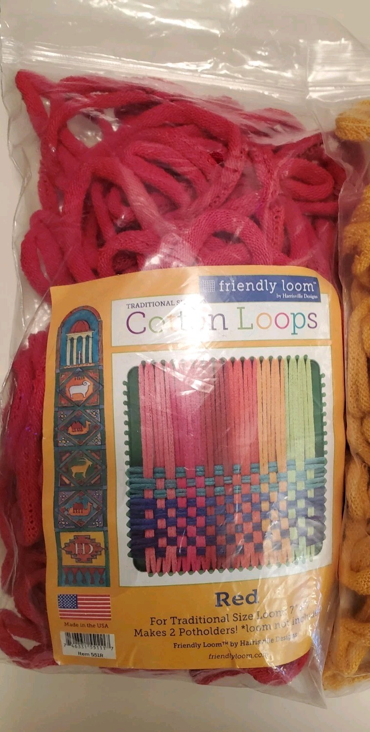 Friendly Loom Harrisville Designs Cotton Loops 7″ Lot of 7 Colors 500+ pieces
