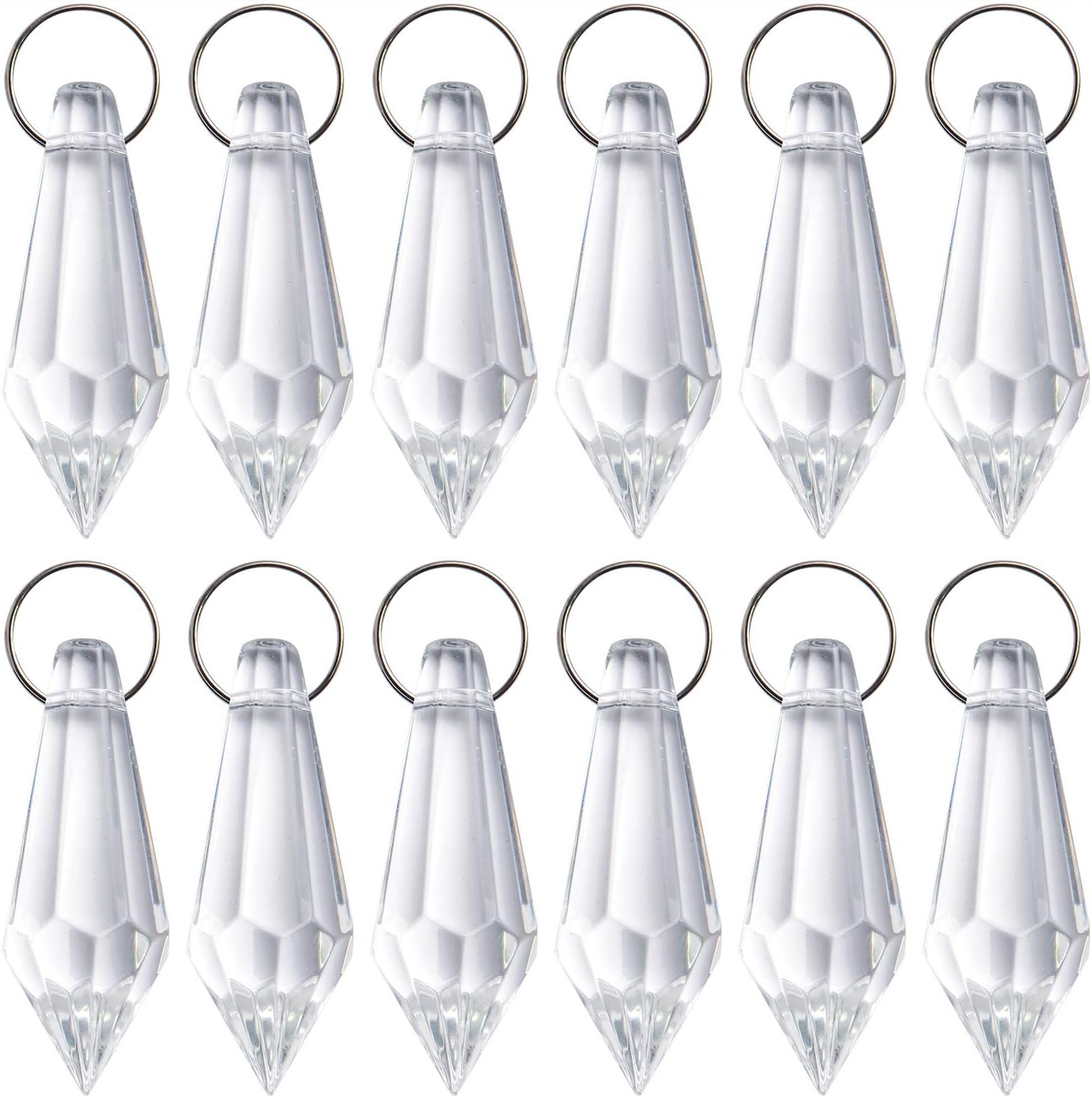 Crystal Glass Beads Drops, 30Pcs 38mm Chandelier Crystal Pendants Drops Clear Gl