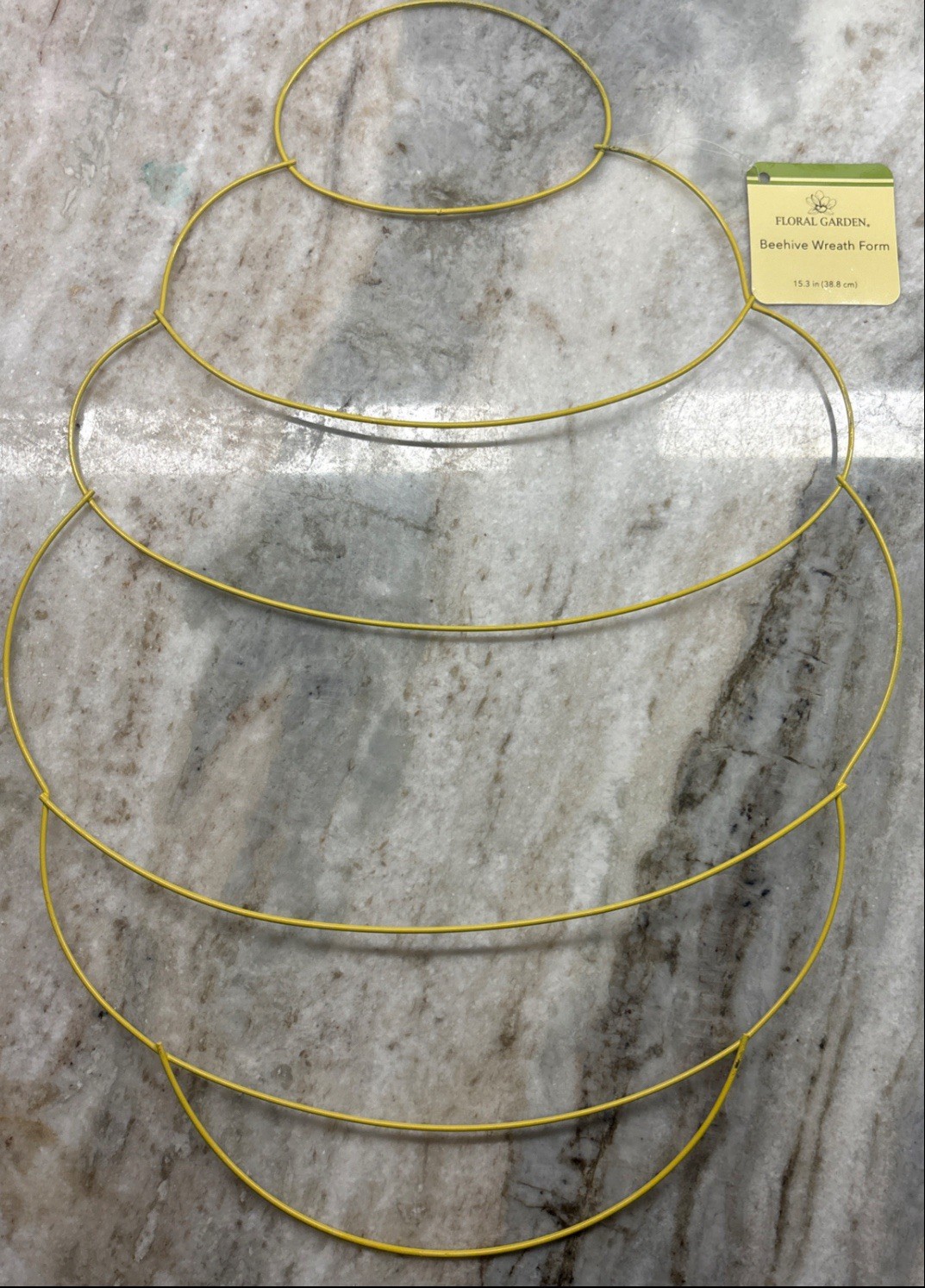 Metal Beehive Wire Wreath Form—Yellow— 16×11 Inches—NEW—SHIPS IN 24 HOURS—