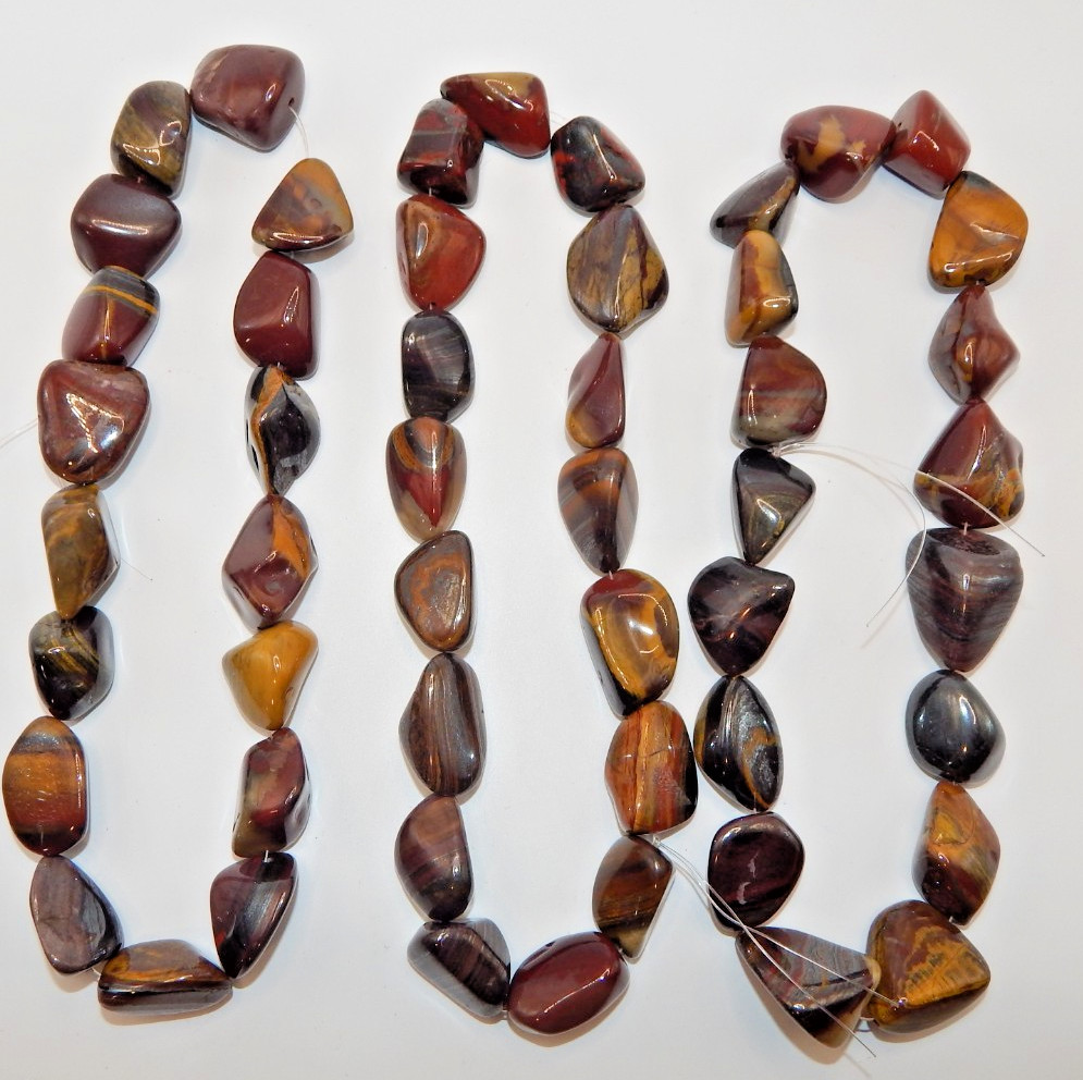 Tiger Iron Jasper 28mm x 16mm Nugget Beads (15 inch Strand)