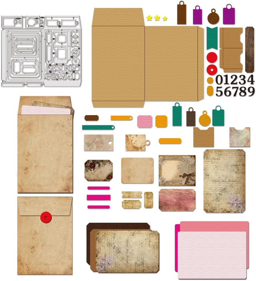 File Pocket Metal Die Cuts, Letterheads Pendants Numbers Carbon Steel Embossing