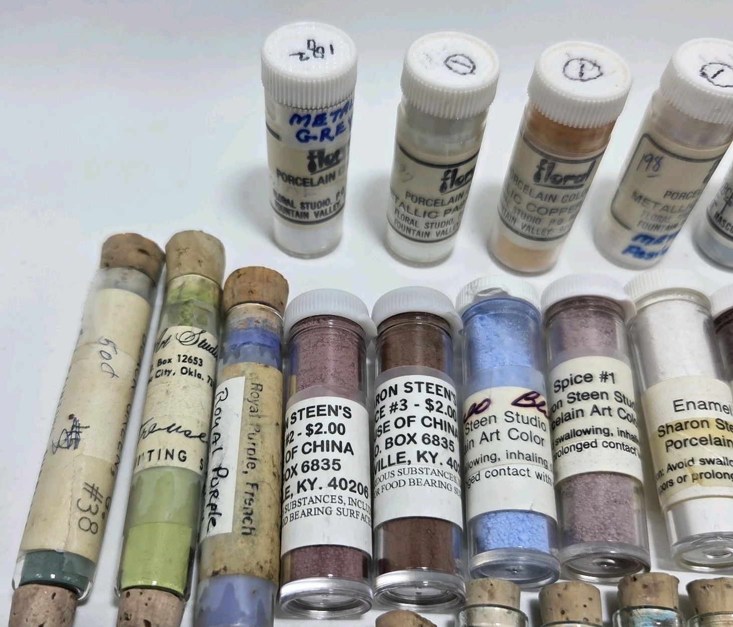 VTG Lot Of 49 China Paint Porcelain Dry Powder Various Manufacturers W/Metallics