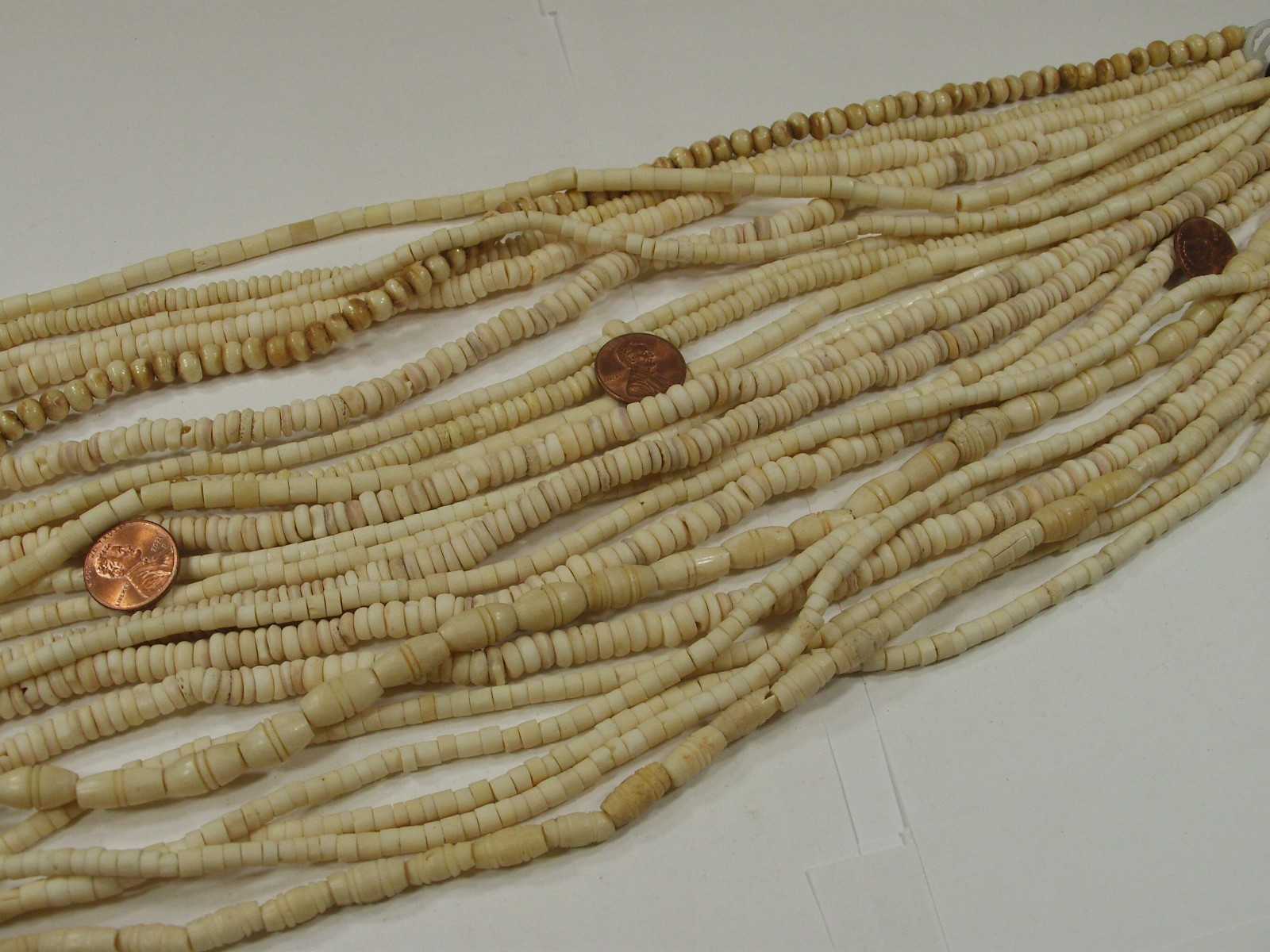 20 Strands (15″) India Handmade Assorted Water Buffalo Bone Beads Lot (QBQ-11) ⭐
