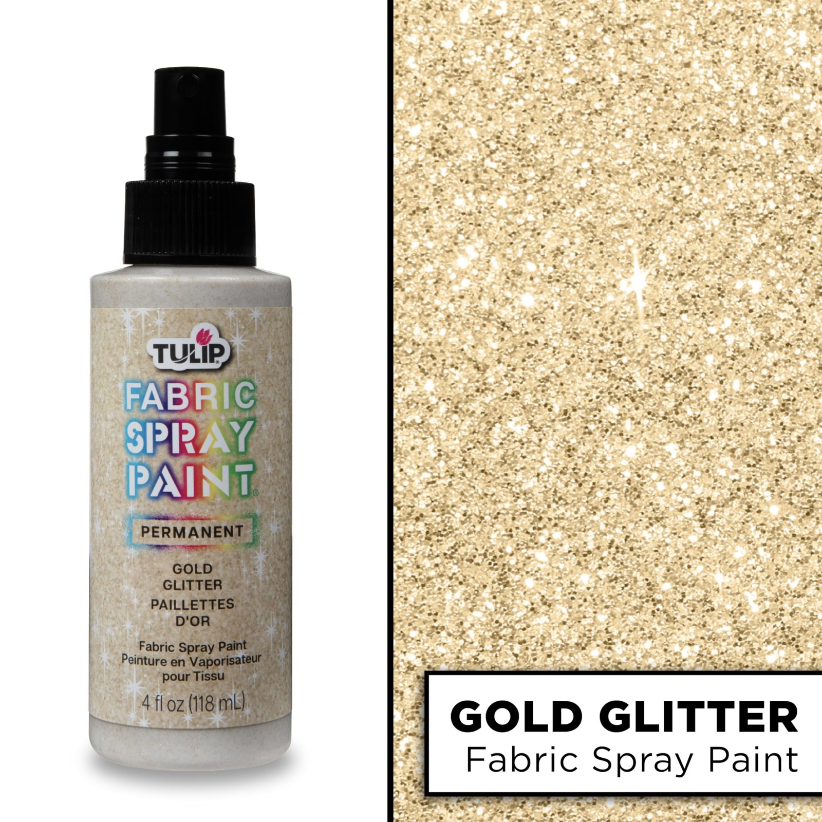 Glitter Spray Paint- Glistening Gold 4 Fl Oz (Pack of 1)