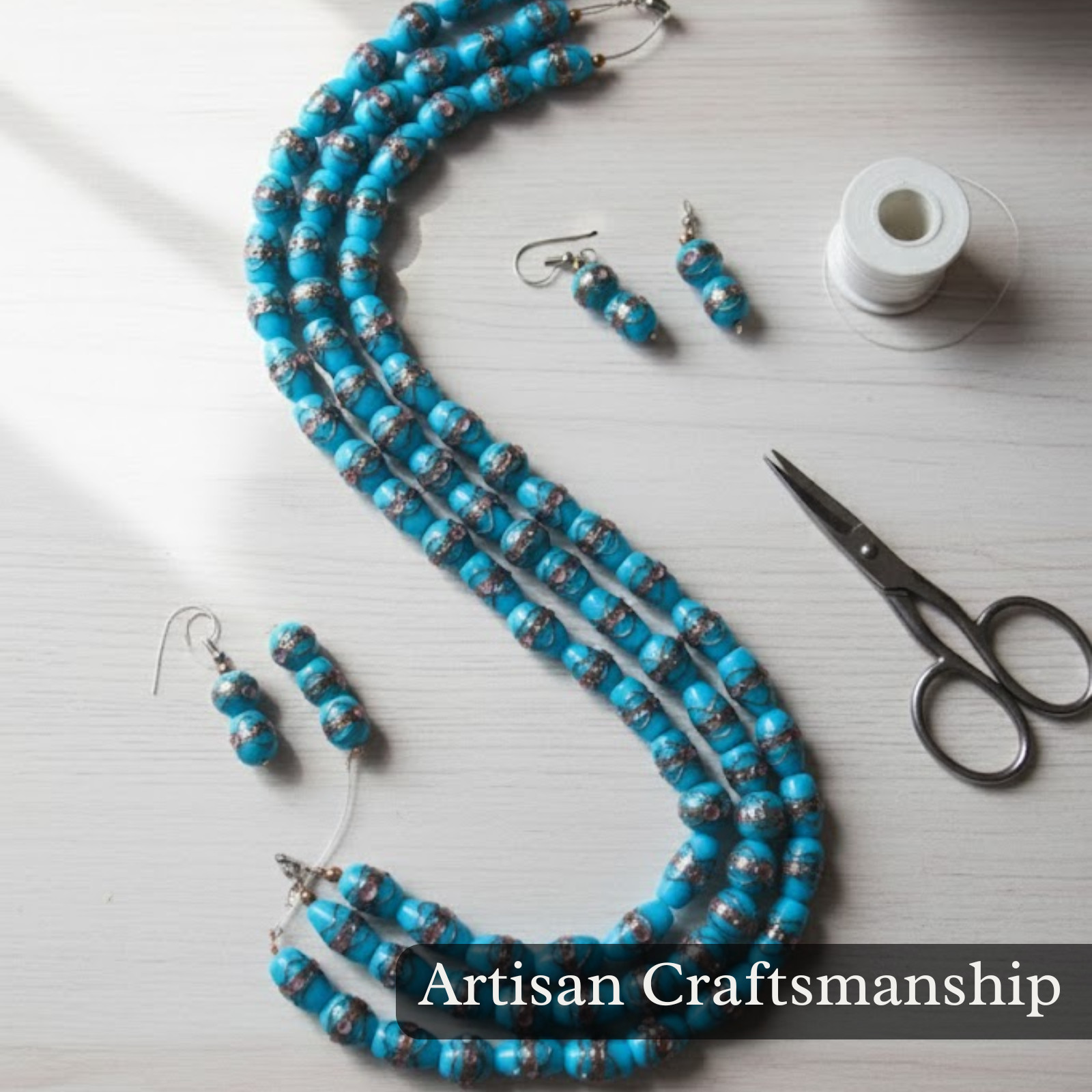 10 Strands Indian Handmade Glass Beads, Multi Size Wedding Cake Beads, Lamp Work