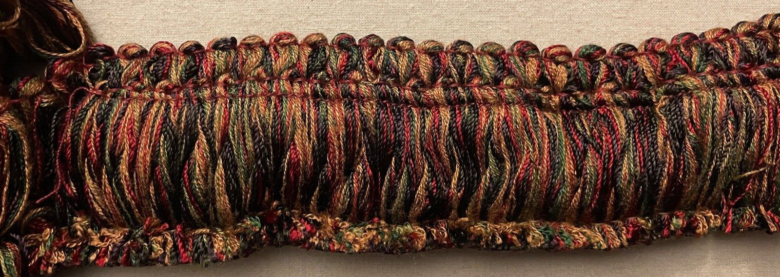 2-TONE FRINGE LOT, 2 pcs. YELLOW/MULTI 1¾” x 15″ (30″); 1¾” x 1 yd – Flaws – #50