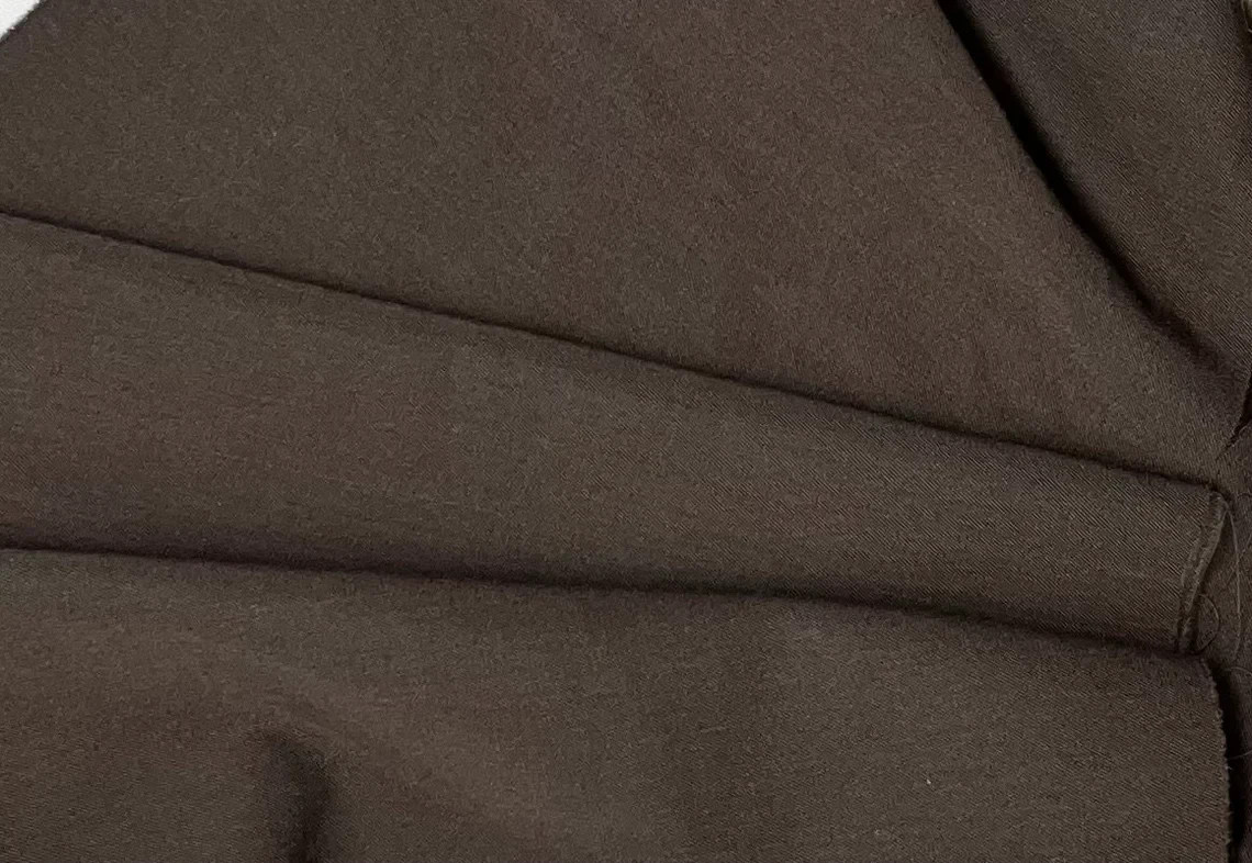$36 for 2 Yards – Real 100% Wool Italian Fabric Gabardine Walnut Brown Color