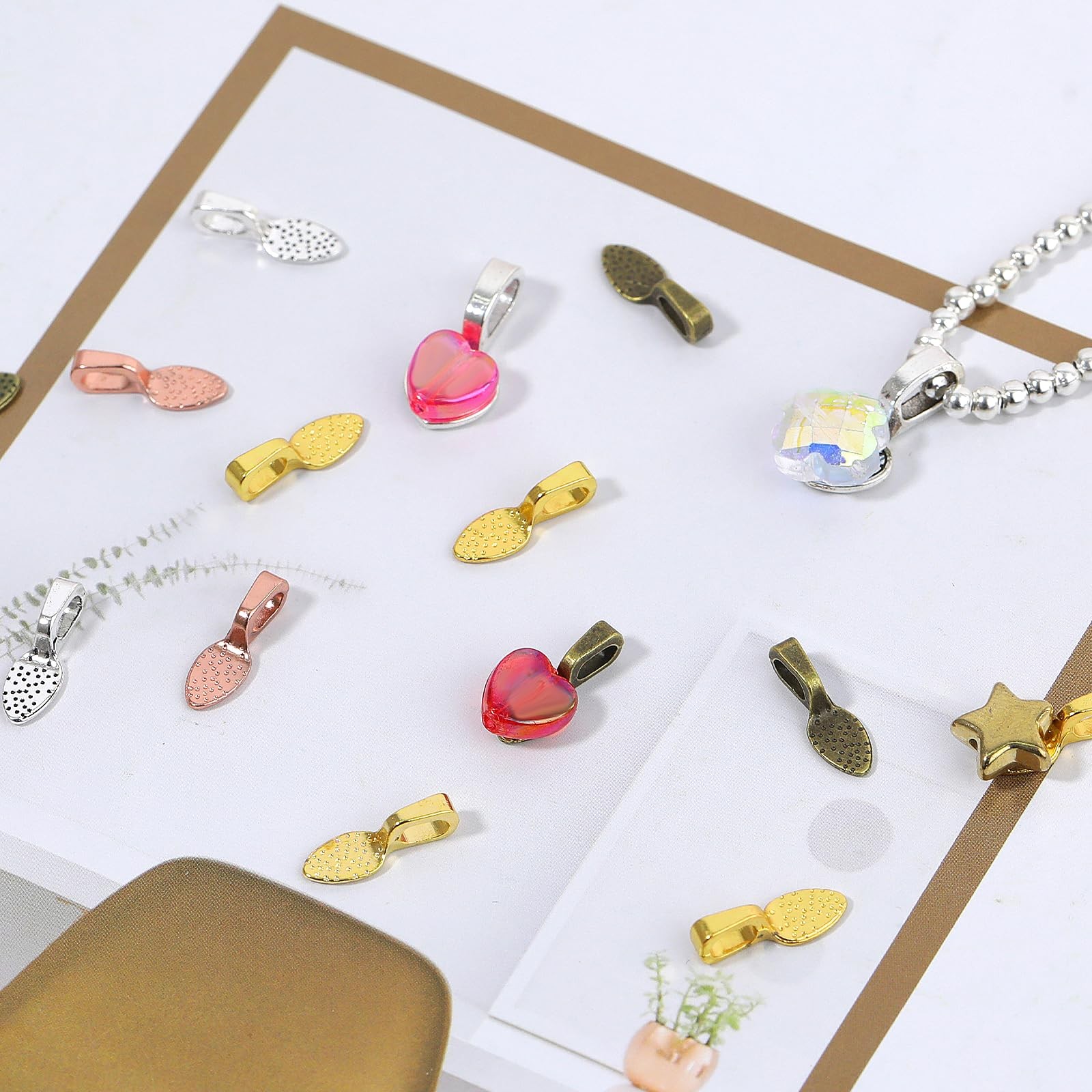 Glue On Pendant Bails Jewelry Findings Oval Necklace Bails 100 Pcs