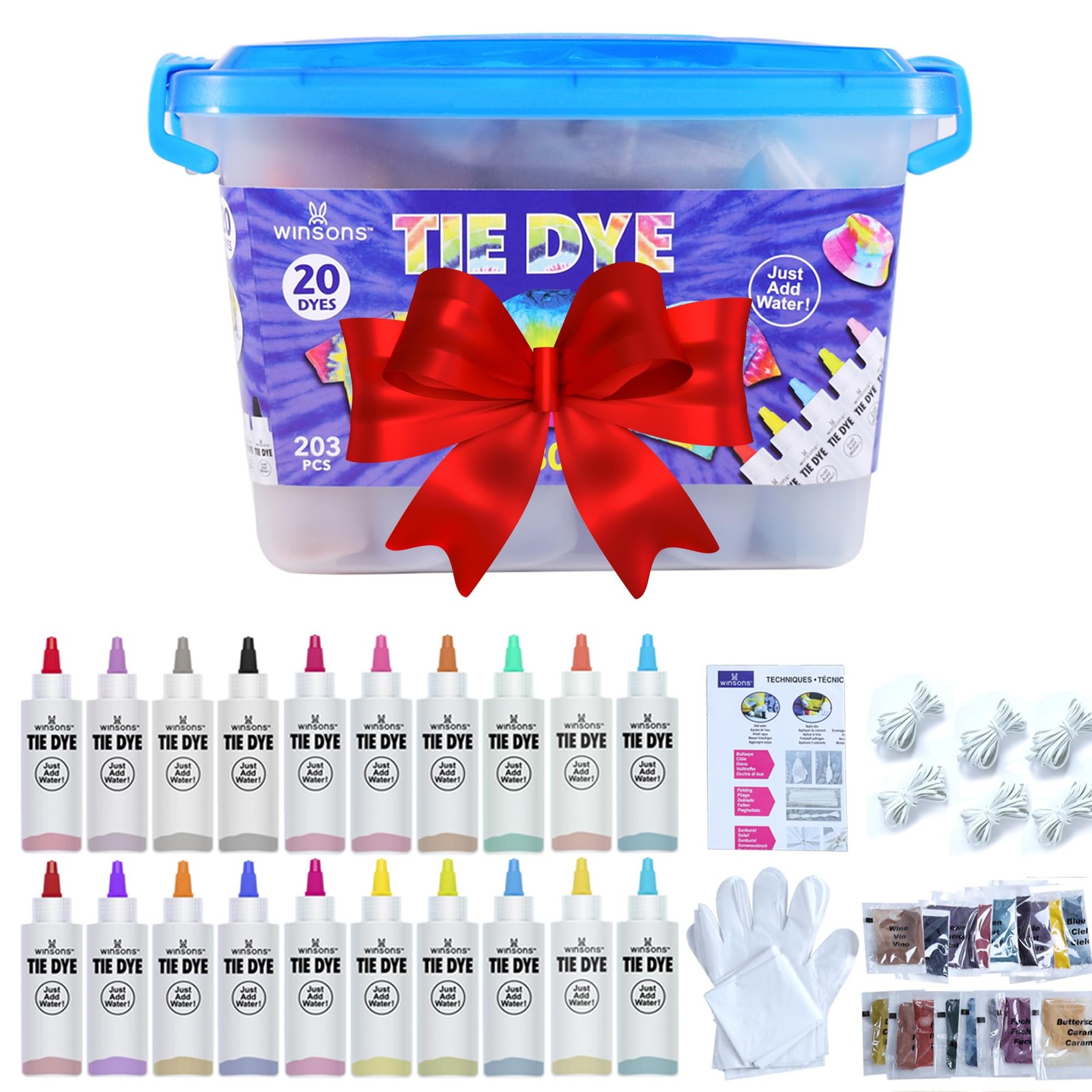 Tie Dye Kit 20 Colors Permanent Fabric Dye Set For Kids Adults DIY Craft