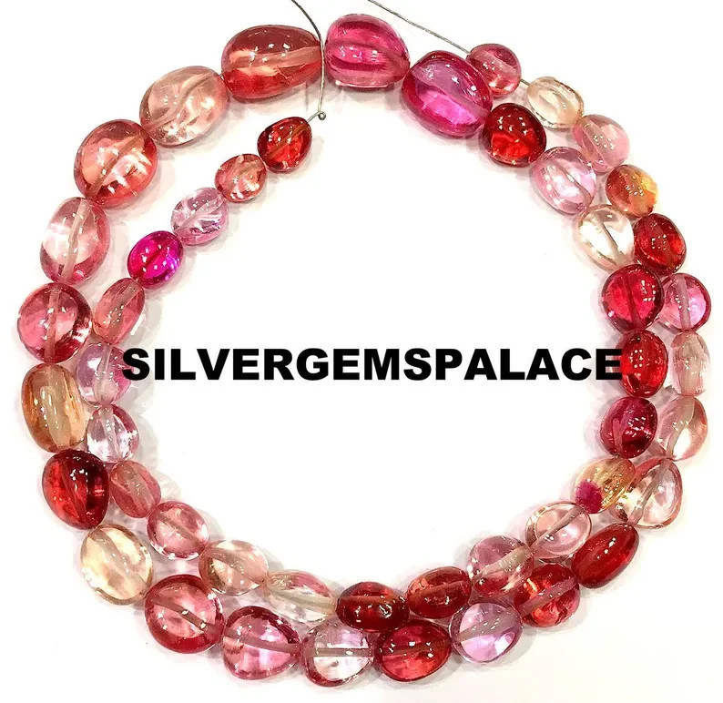 AAAA+Rarest Padparadscha Pink Sapphire Polished Nuggets Beads Smooth Beads.
