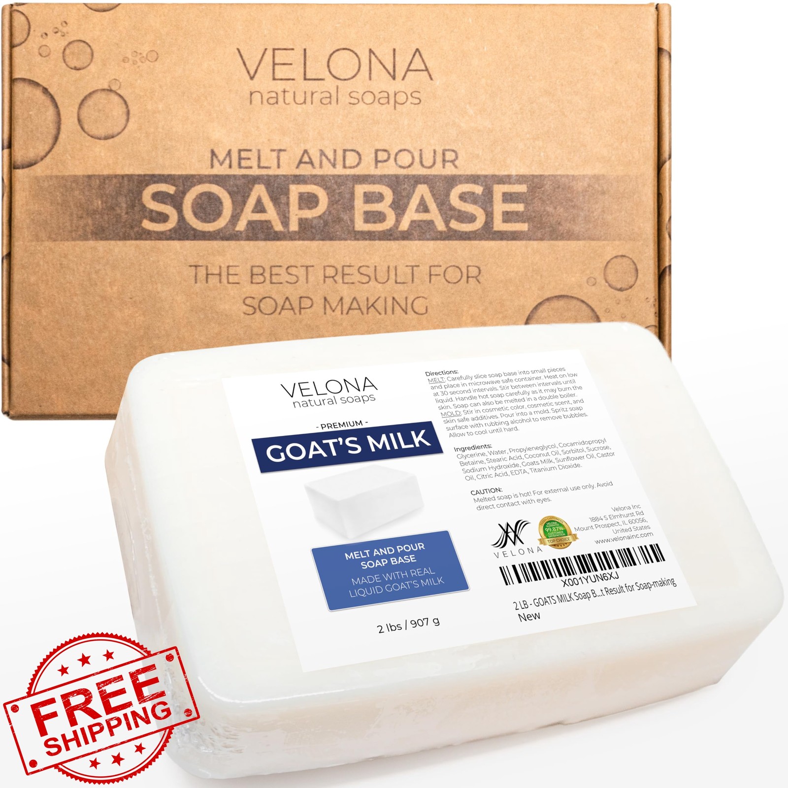 velona 2 LB – Goats Milk Soap Base SLS/SLES free | Melt and Pour | Natural Ba…