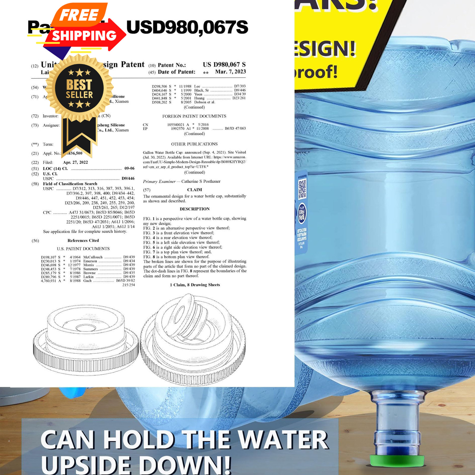 3 and 5 Gallon Water Jug Cap Reusable，Food Grade Silicone Replacement Gallon…