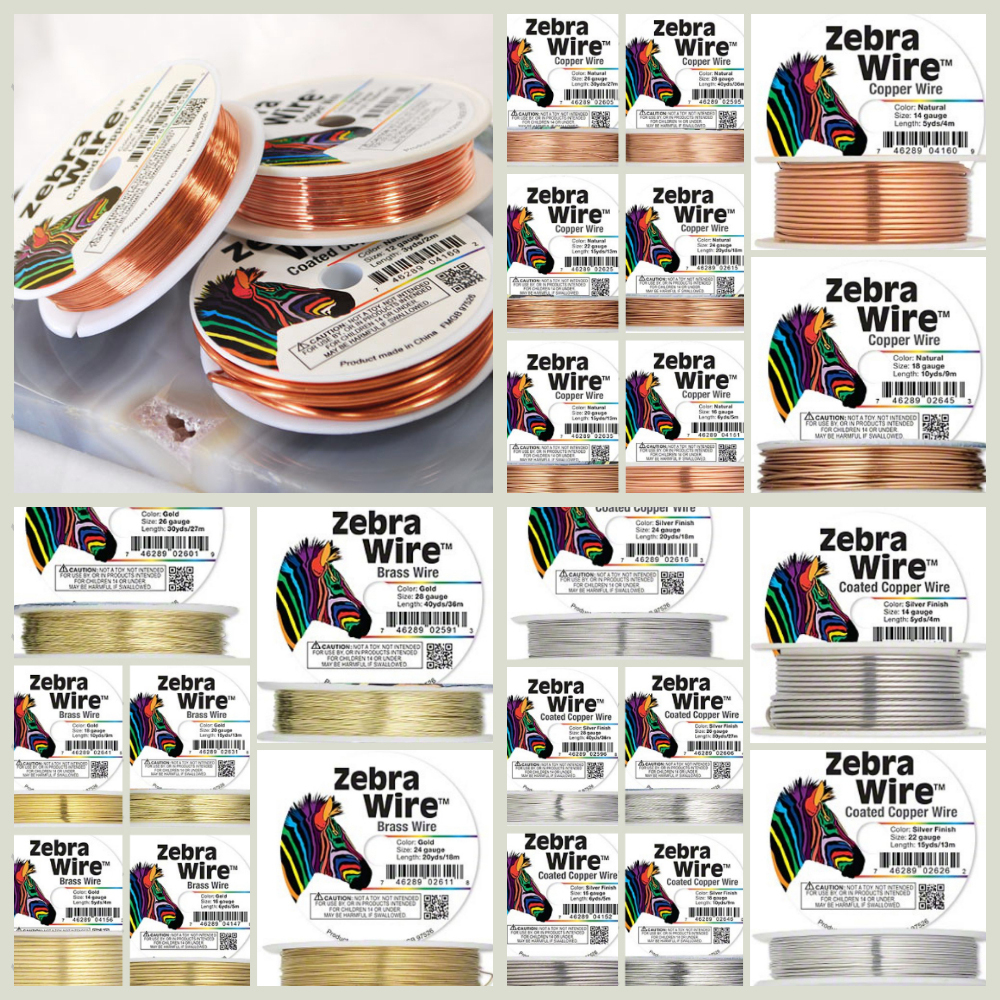 Zebra Wire Brass Wire Gold Silver Round Spool 12,14,16,18,20,22ga,24,26 28 Gauge