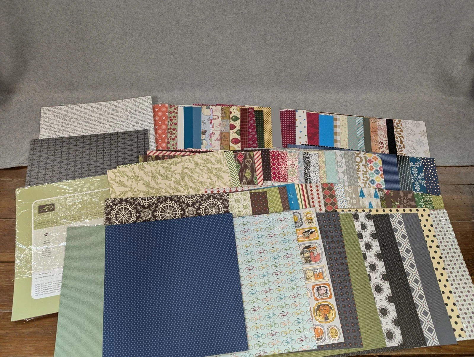 Stampin Up 12 x 12 DSP Lot of 100 Mix of Themes Designs Colors Double Side NEW