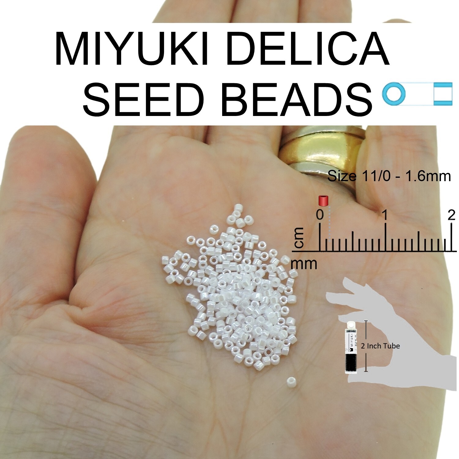 DB071 Miyuki Delica Seed Beads, Size 11/0 Soft Pink Lined Crystal AB 7GM Tube
