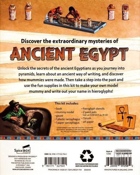 SpiceBox Ancient Egypt Make Your Own Model Mummy Craft Kit with Paint