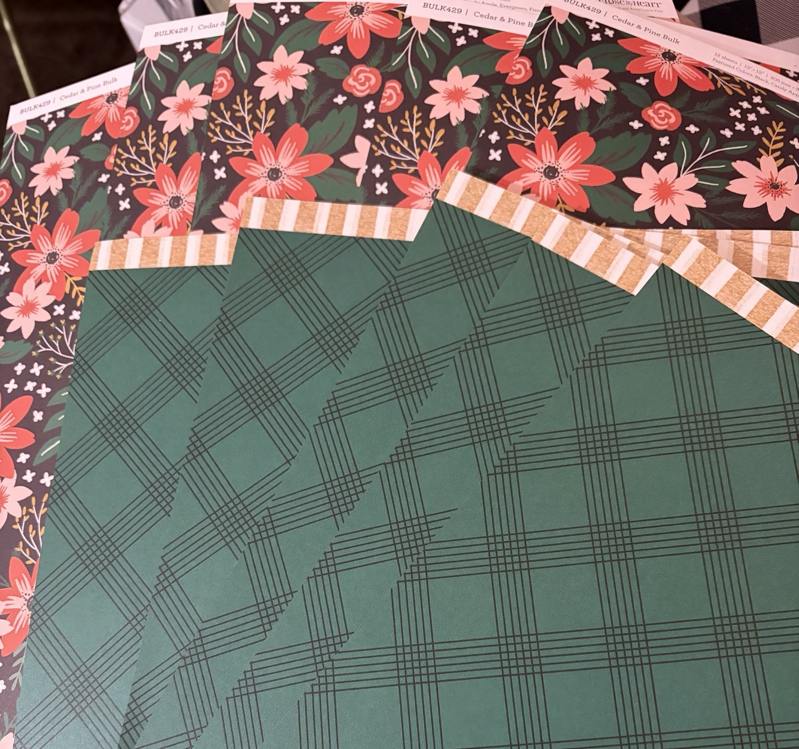 CTMH 12” X 12” Paper 12 Double Sided Sheets Of CEDAR & PINE ** See Description