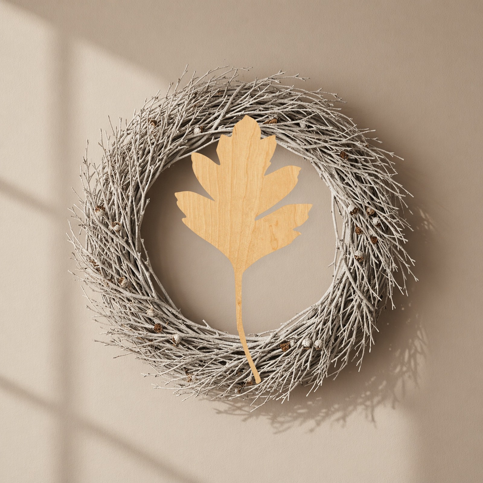 Oak Leaf 4 Wood Cutout for Crafts, Unfinished Baltic Birch Craft Shape
