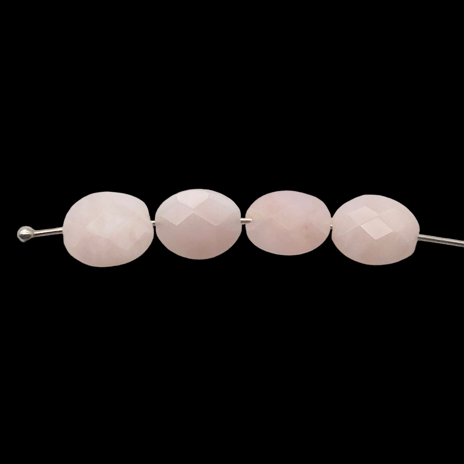 Pink Natural, Untreated Peruvian Opal Faceted Coin 10x7x3mm | 4 Beads |