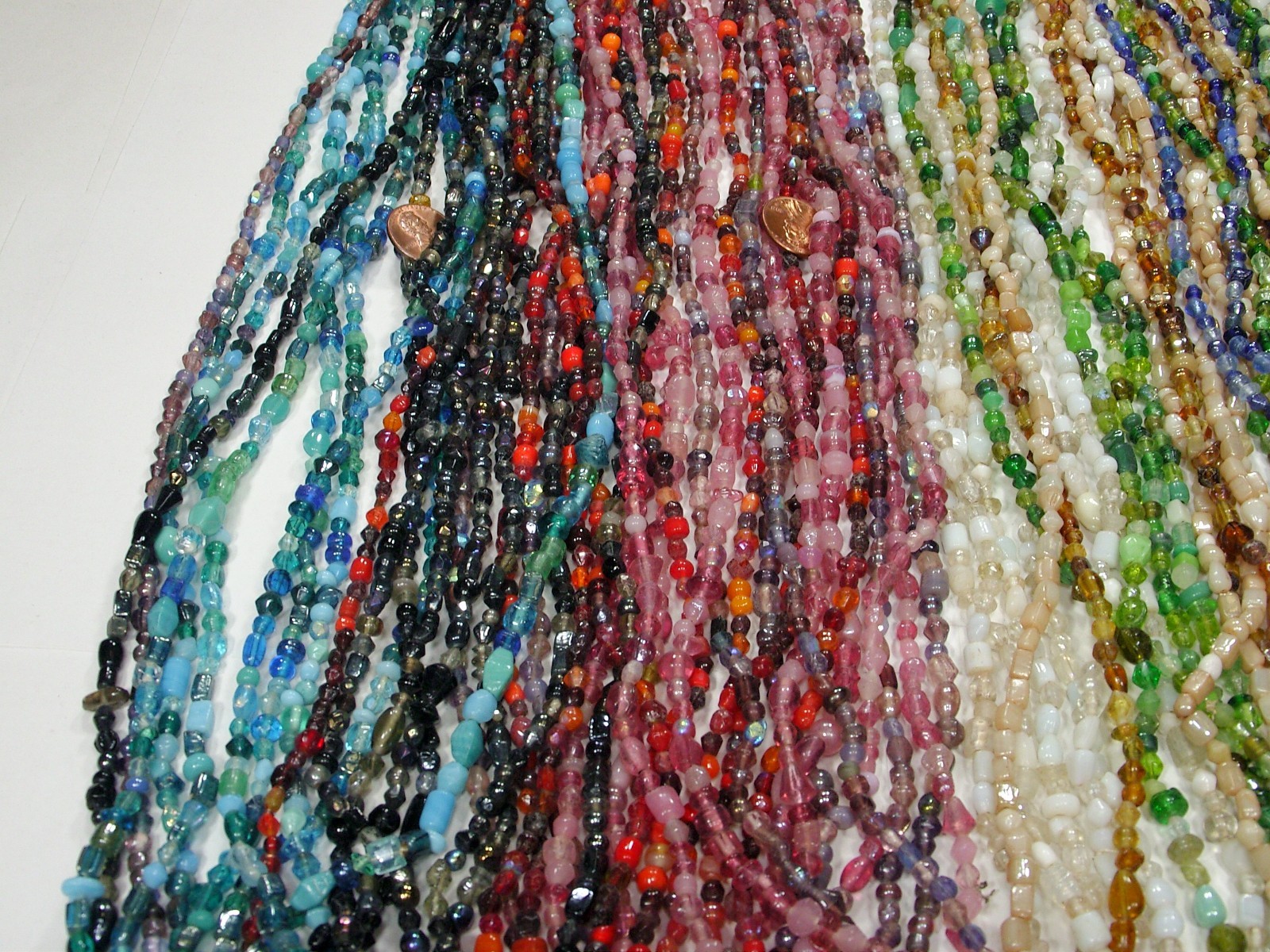 30 Strands 36″ India Handmade Assorted Color Glass Beads Wholesale Bulk (CT-60)