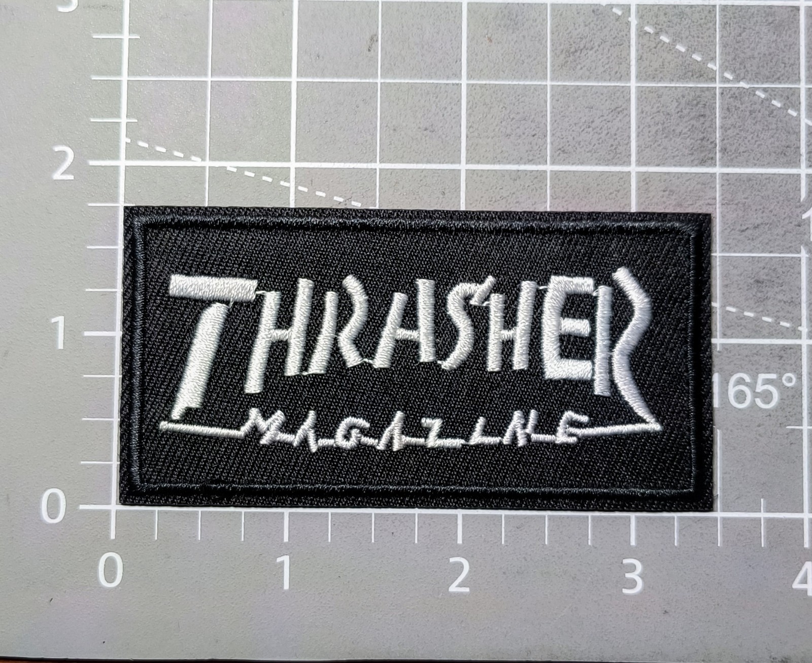 Thrasher Magazine Patch 2×4″ Skater Skateboarding Punk Goth Embroidered Iron On