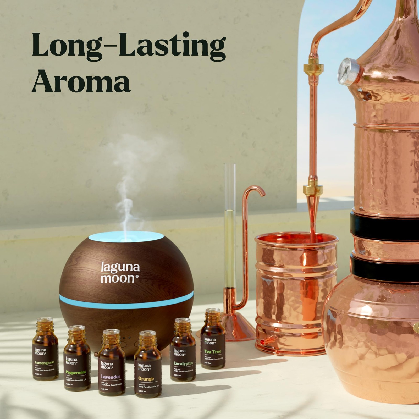 Lagunamoon Essential Oils Aromatherapy Set – 6 0.33 Fl Oz (Pack of 6), Green