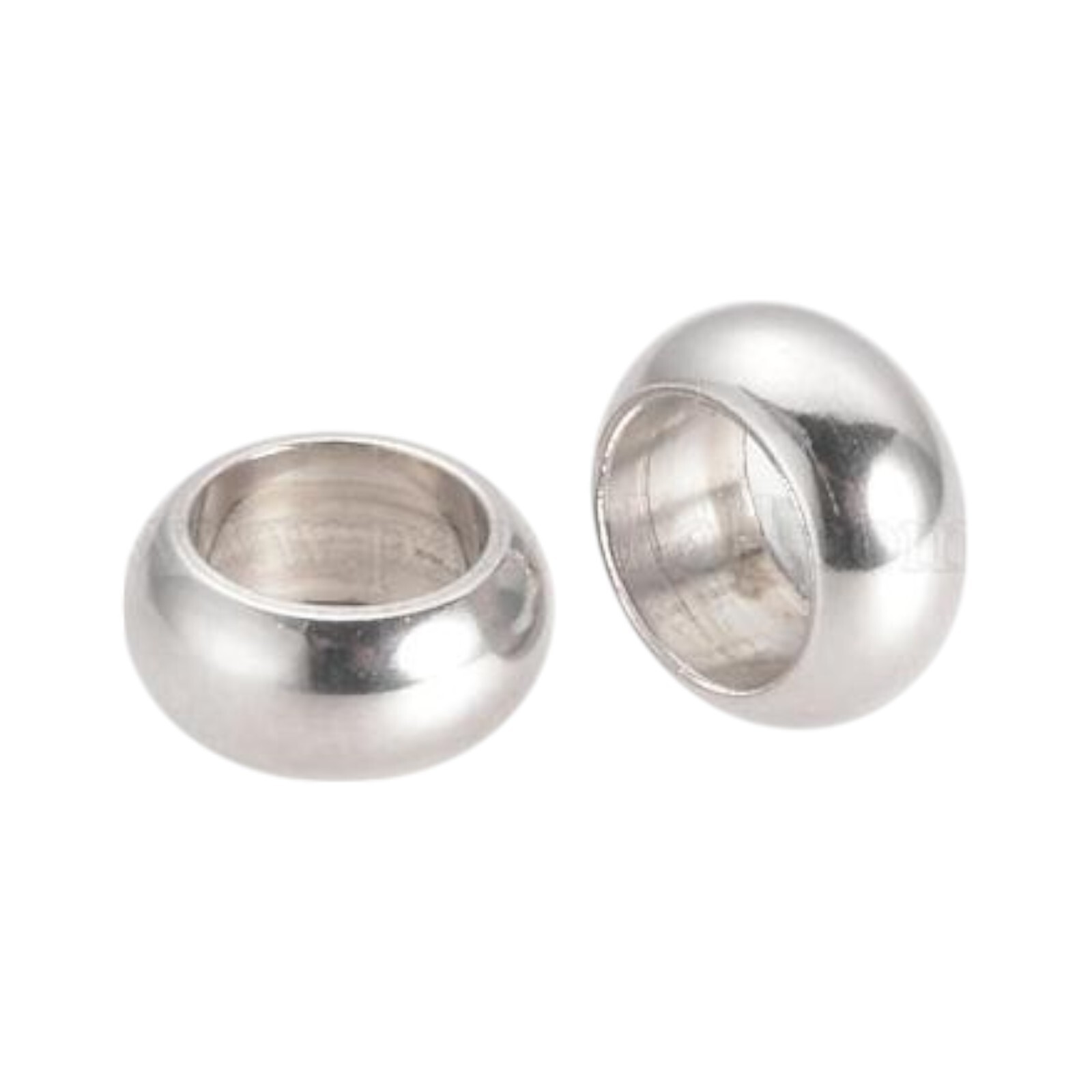 Stainless Steel large hole ring bead spacers 5mm hole 7.5X3.5mm