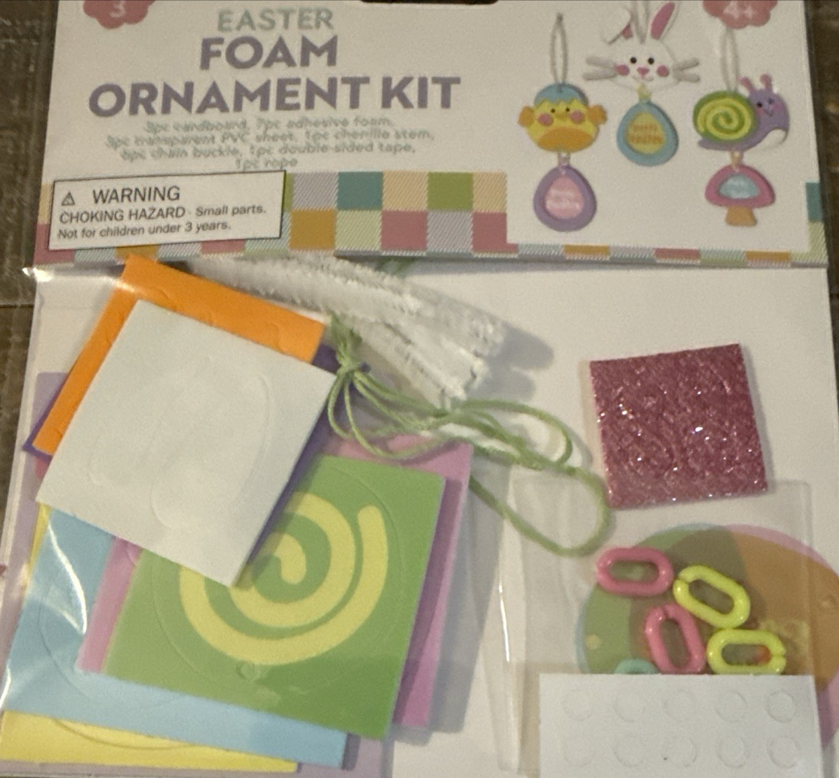 Unbranded Easter Foam Ornament Kit Makes 3-Brand New-SHIPS N 24 HOURS