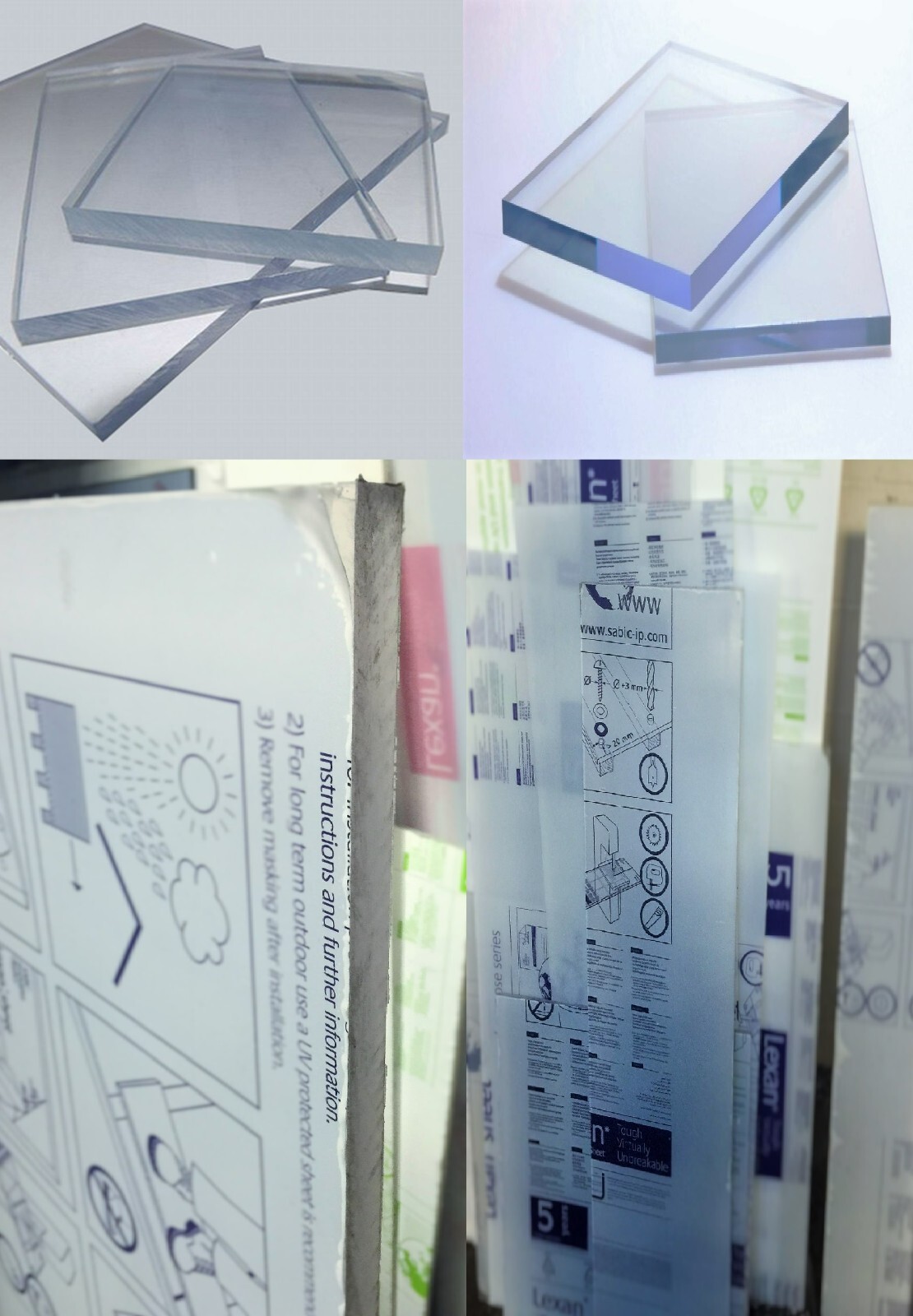 Lexan Polycarbonate 9034 Clear Plastic Unbreakable Film-Masked Replacement Sheet