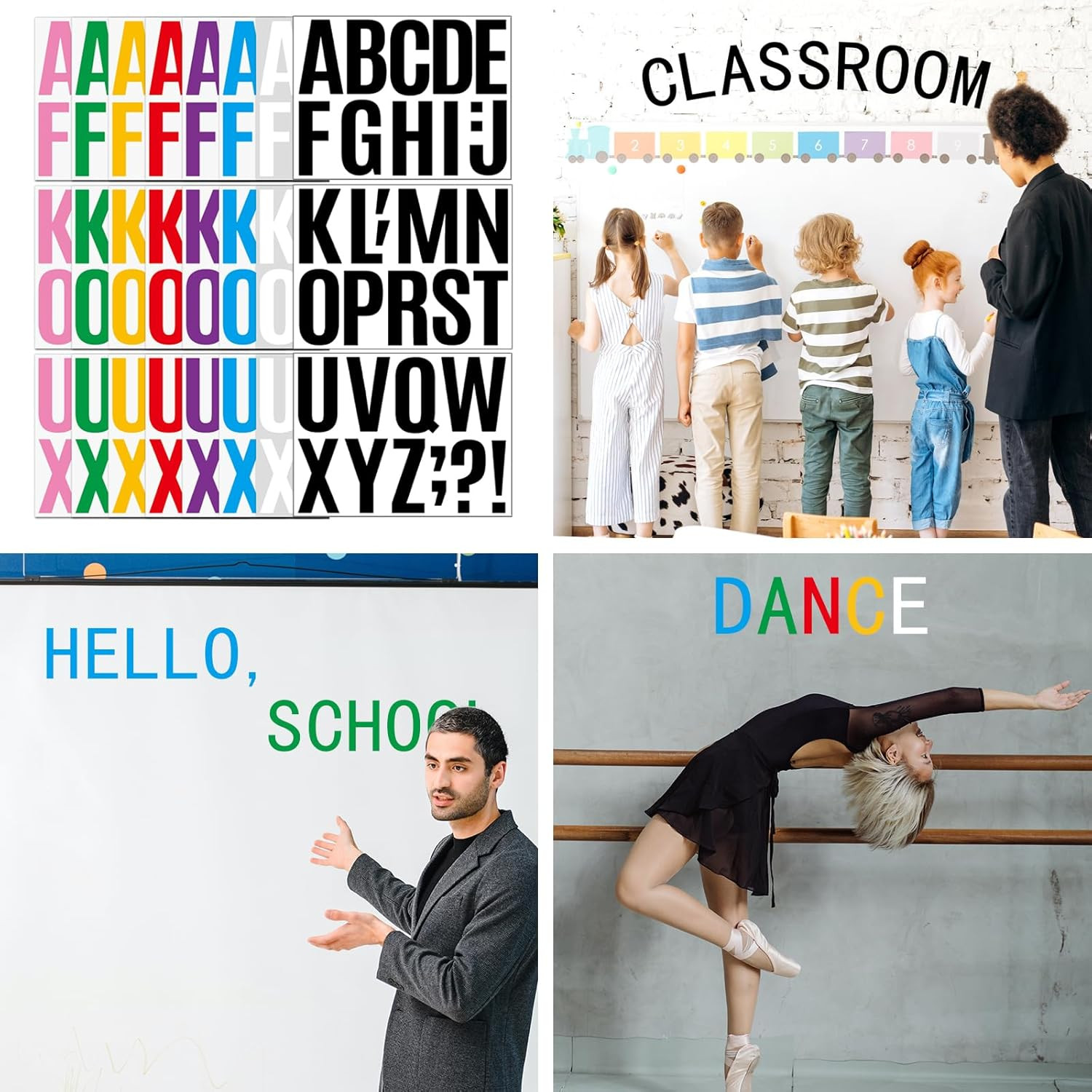 272 Pcs 24 Sheets Large Letter Stickers, 4 Inch Bulletin Board Letters, Vinyl St