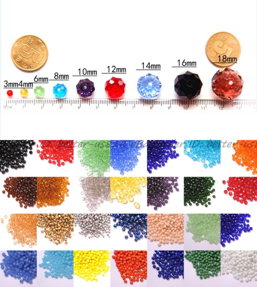 Wholesale Quality Czech Crystal Faceted Rondelle Spacer Beads 4MM 6MM 8MM 10MM