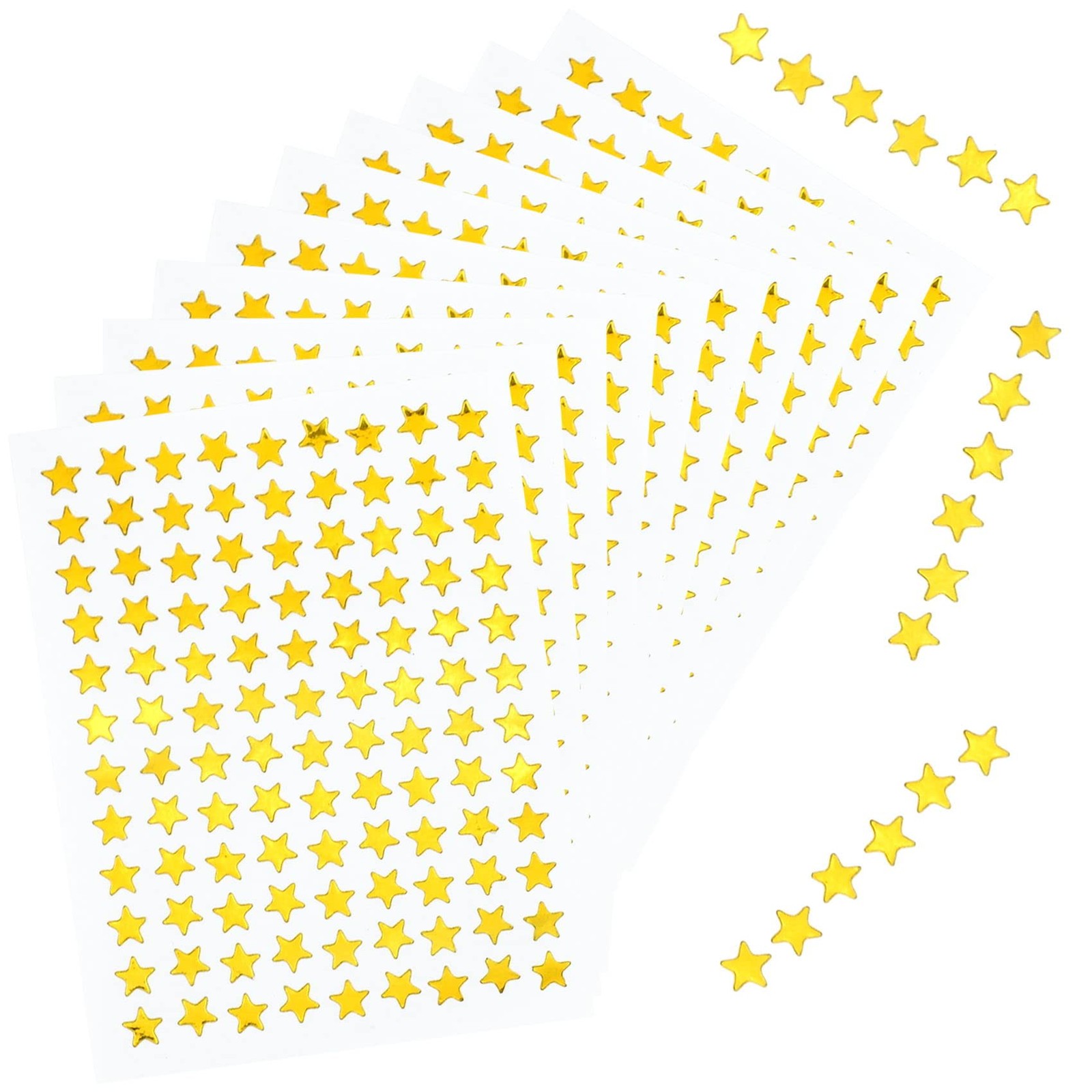 1080 Pcs 10 Sheets Tiny Gold Star Stickers, 0.3″ Diameter Small Reward Stickers