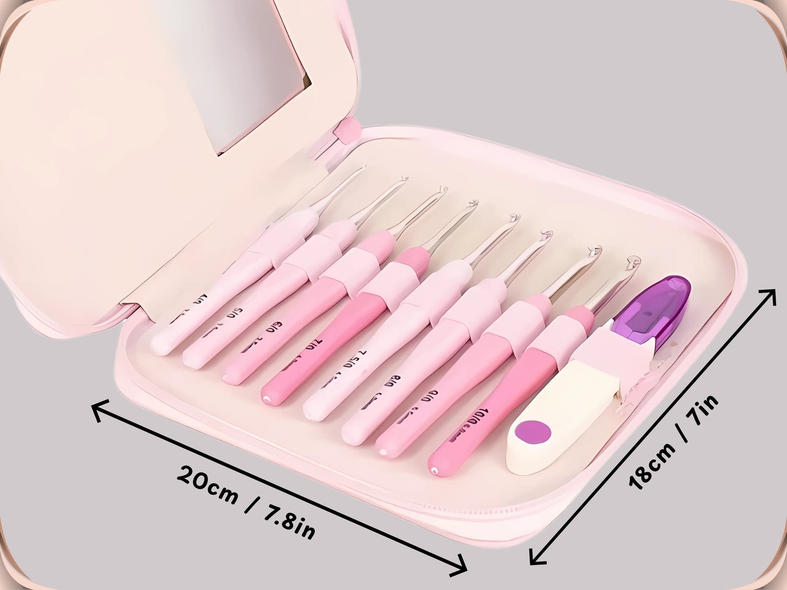 Ergonomic Crochet Hook Set with Case, Soft Grip Crochet Hooks for Crocheters