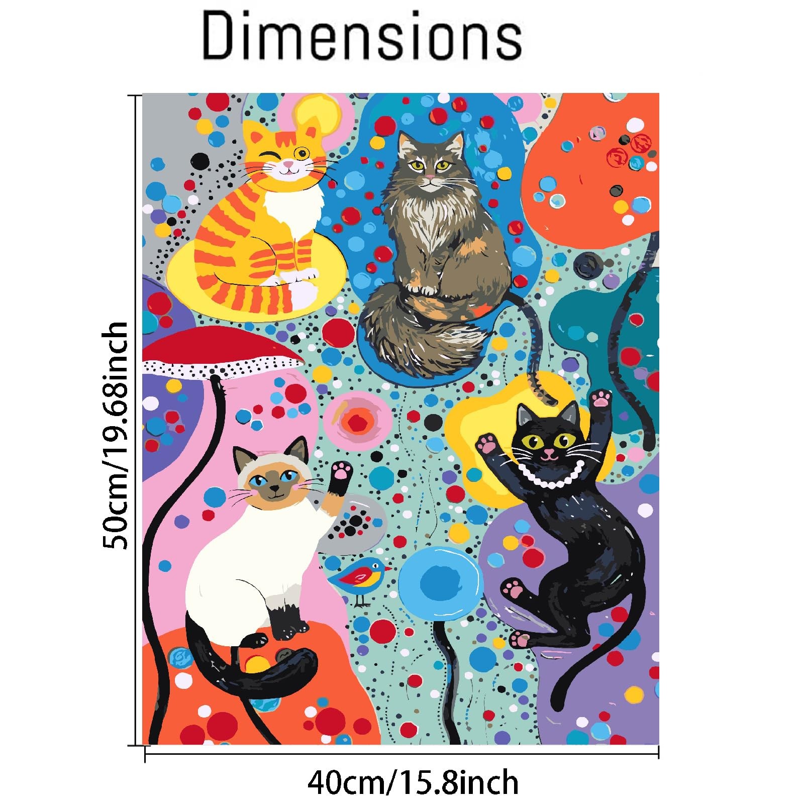 Cat Paint by Numbers Kit for Adults Beginner,Easy Adult Paint by Number Kits on.