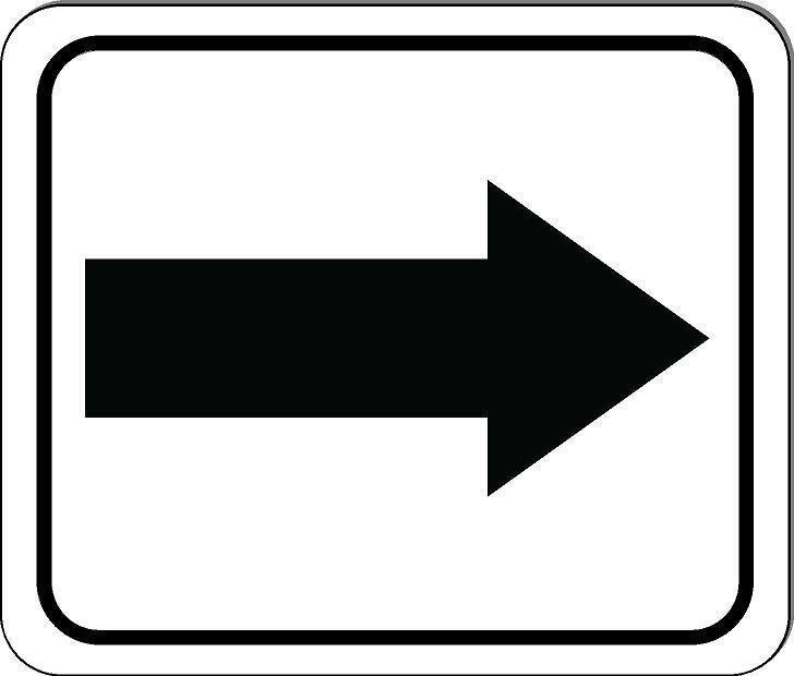 Right arrow Black metal outdoor sign