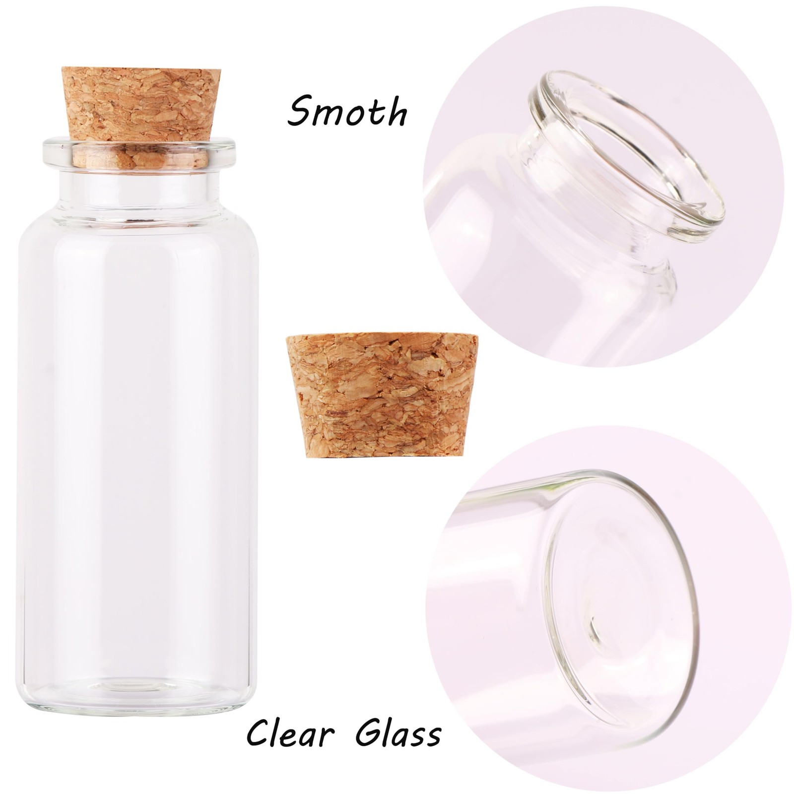 30ml Cork Stoppers Glass Bottles, Small Jars for Candy Wishing Bottle Wedding…