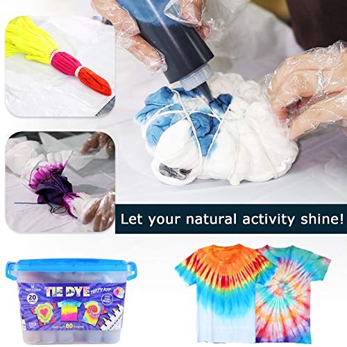 Tie Dye Kit 20 Colors Permanent Fabric Dye Set For Kids Adults DIY Craft