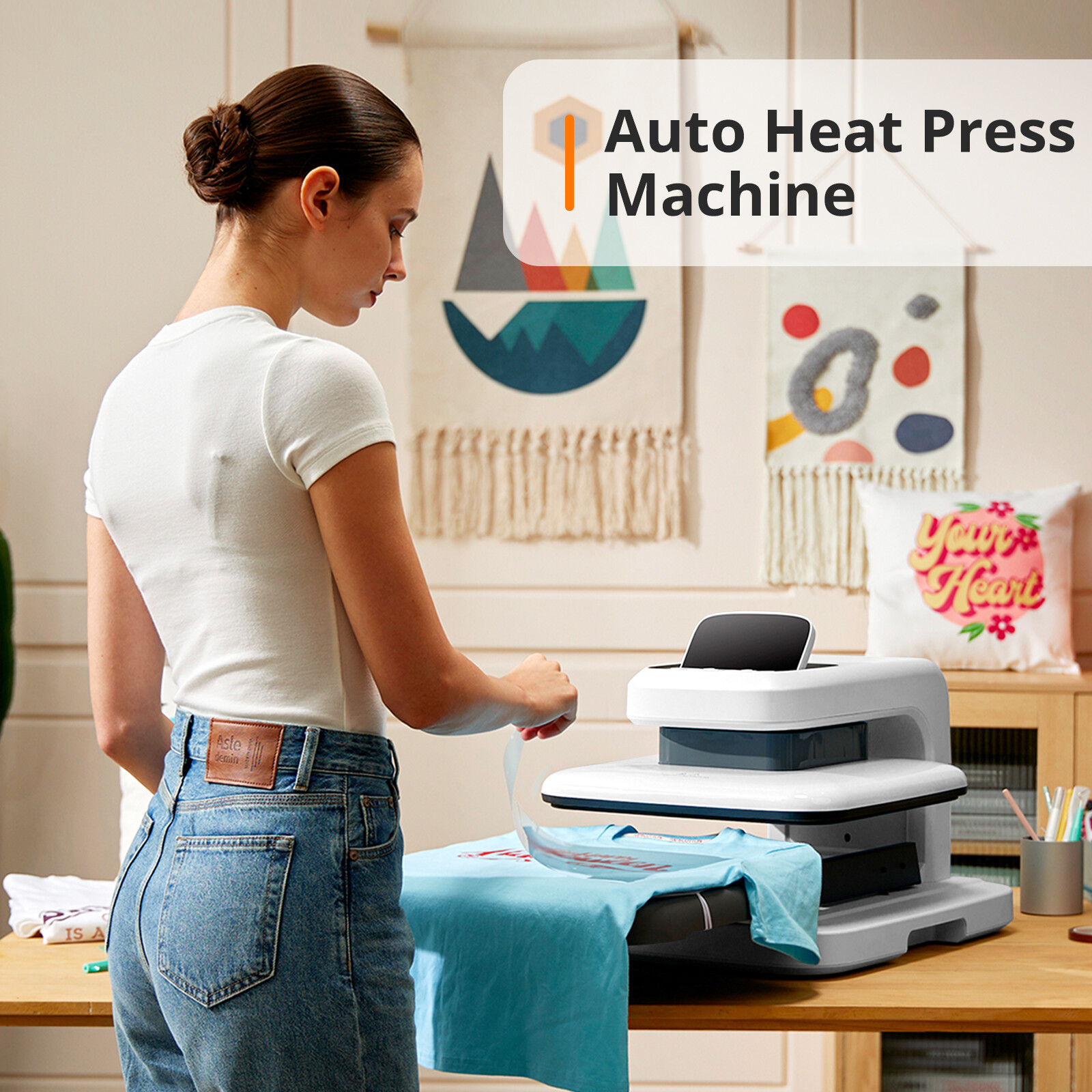 HTVRONT Auto Heat Press 2 15x15in Sublimation Transfer Printer+Accessories Kit