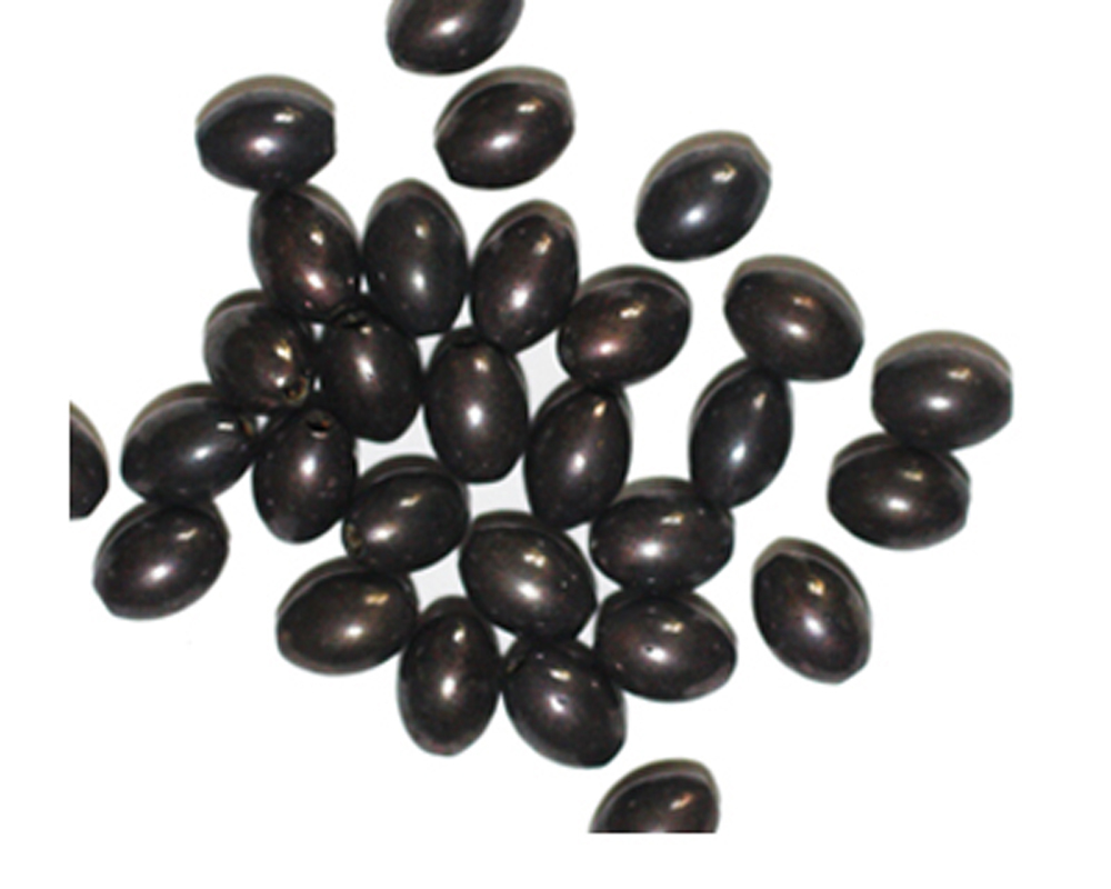 8mm Small Oval Melon Gunmetal Gray Metalized Metallic Beads