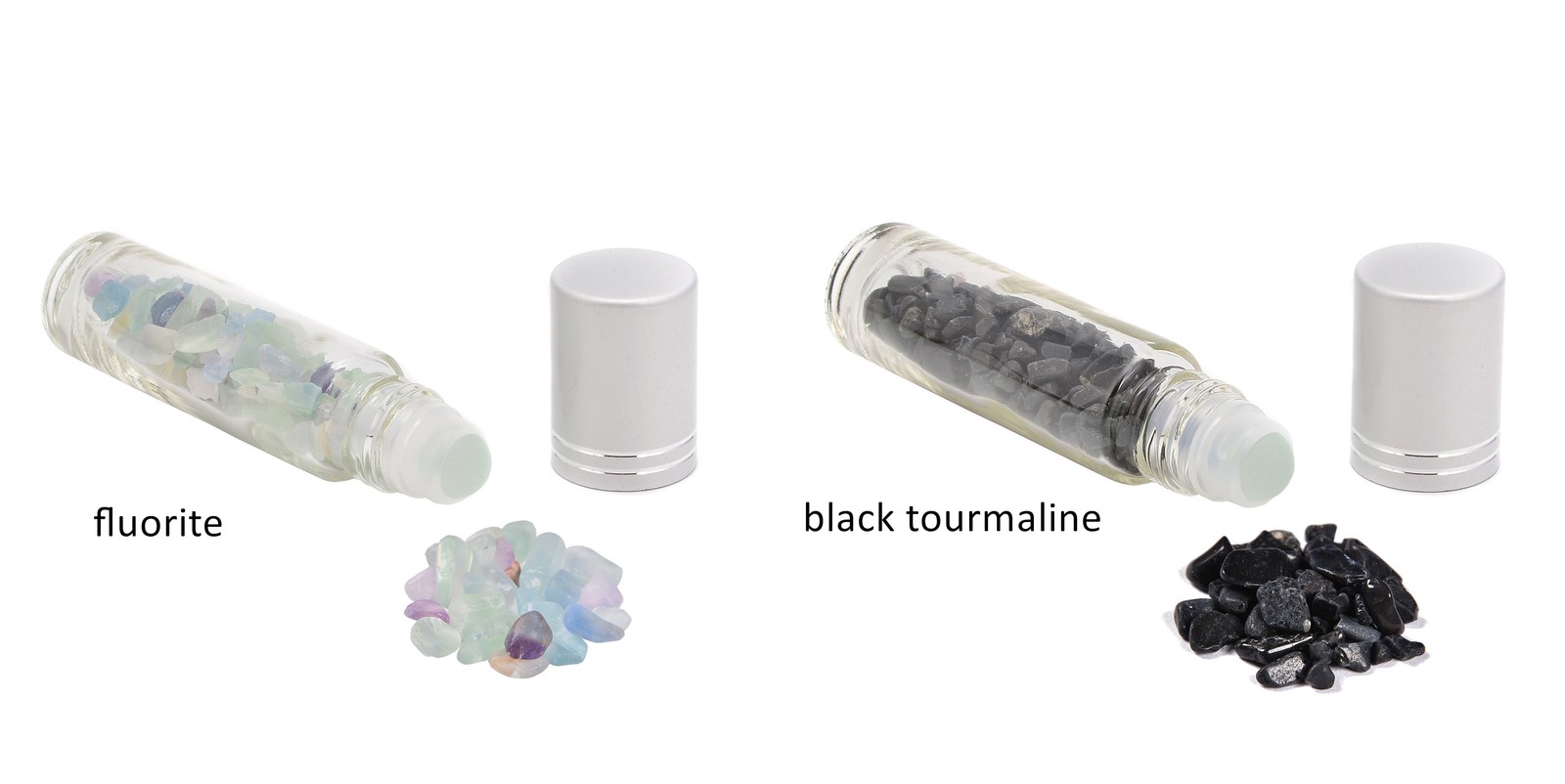 Gemstone Chips Essential Oil Roller Ball Bottle 10ml Sold per Bottle