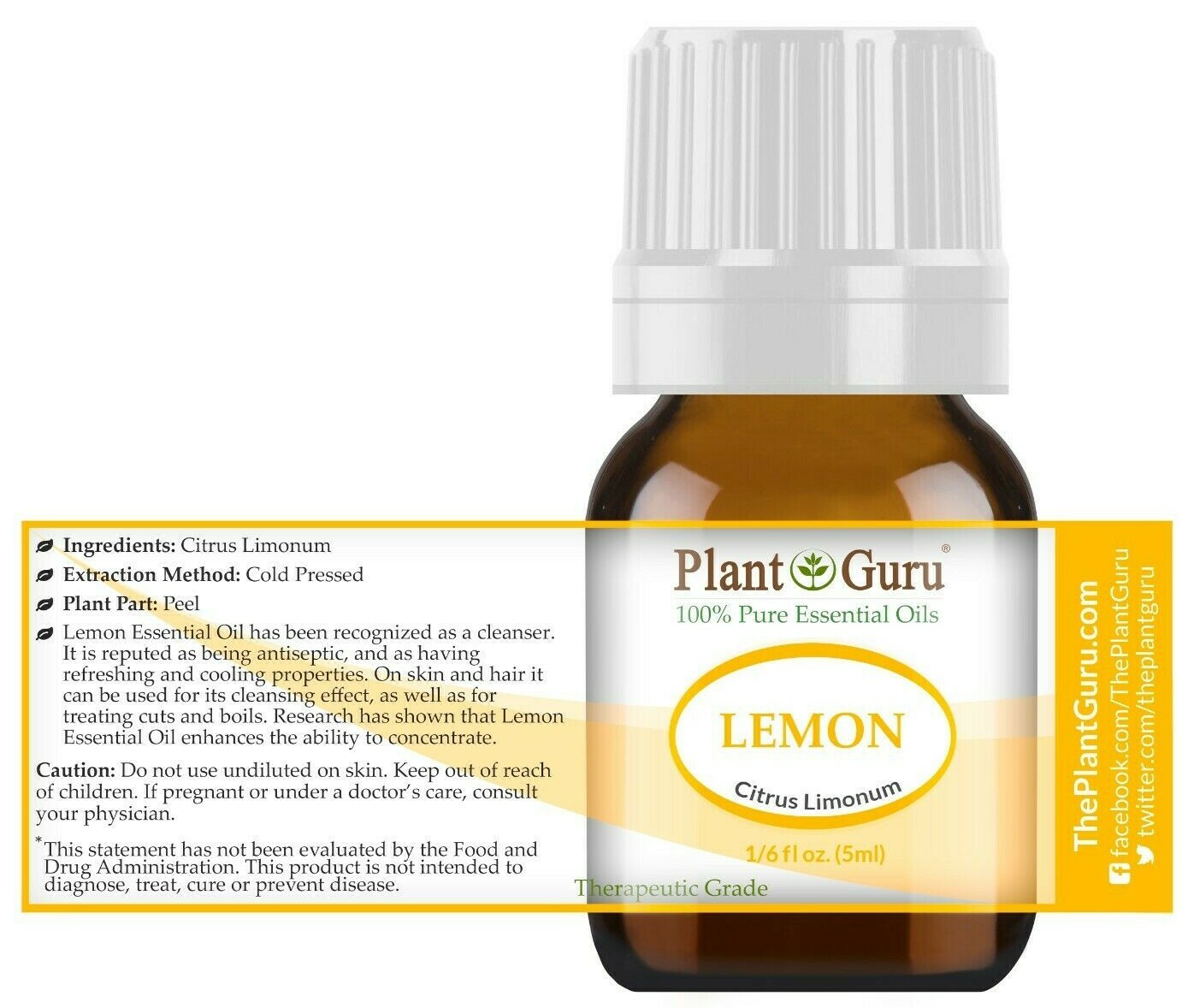 Citrus Essential Oil Set 6 – 5ml 100% Pure Natural Therapeutic Grade Oils, Blend