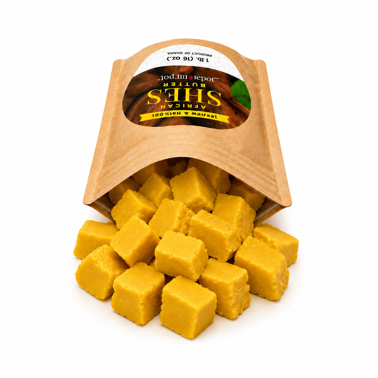 Raw African Shea Butter 1lb 100% Pure Natural Raw Organic Unrefined YELLOW POUCH